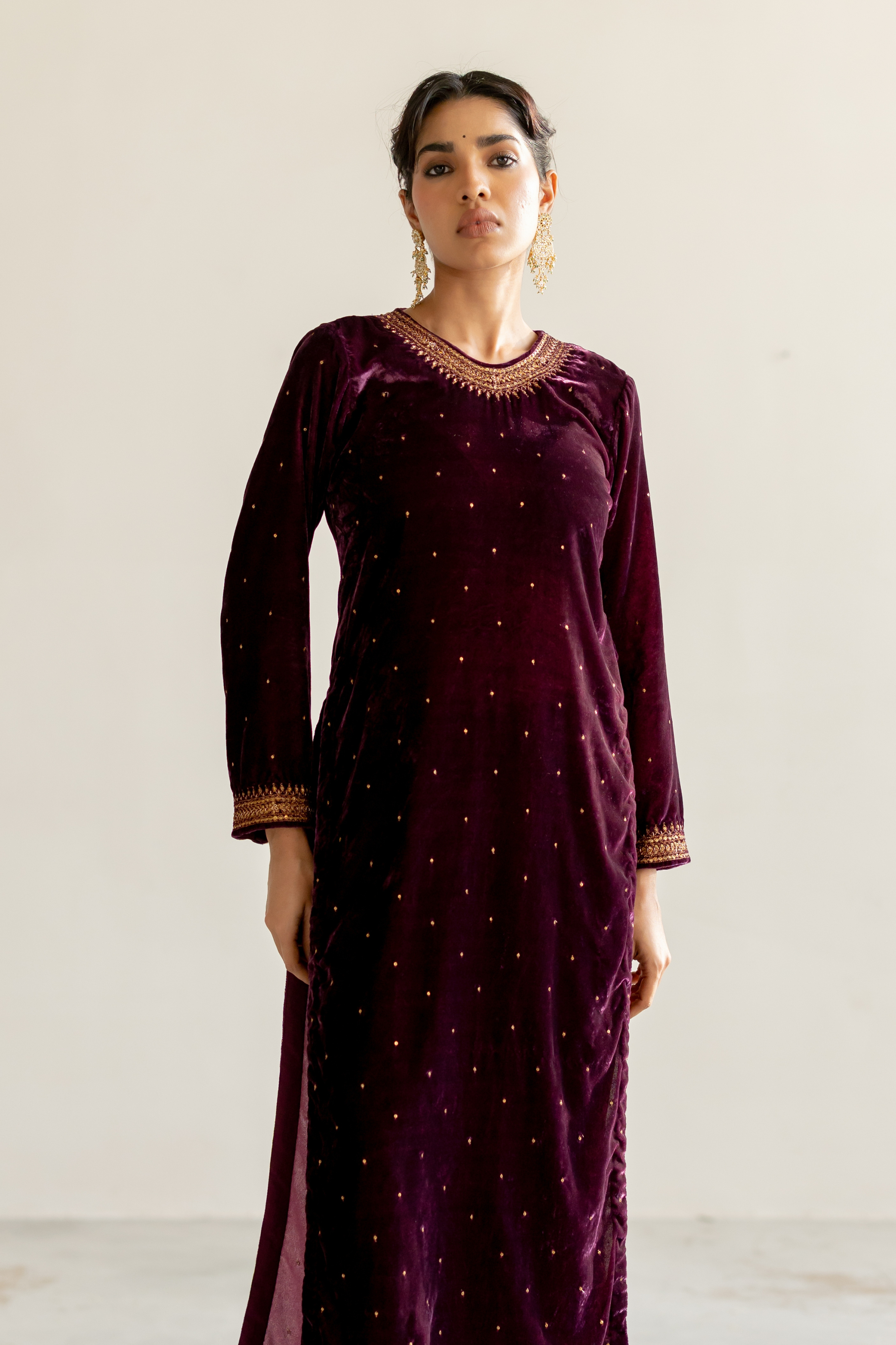 Aubergine Arzin Kurta set