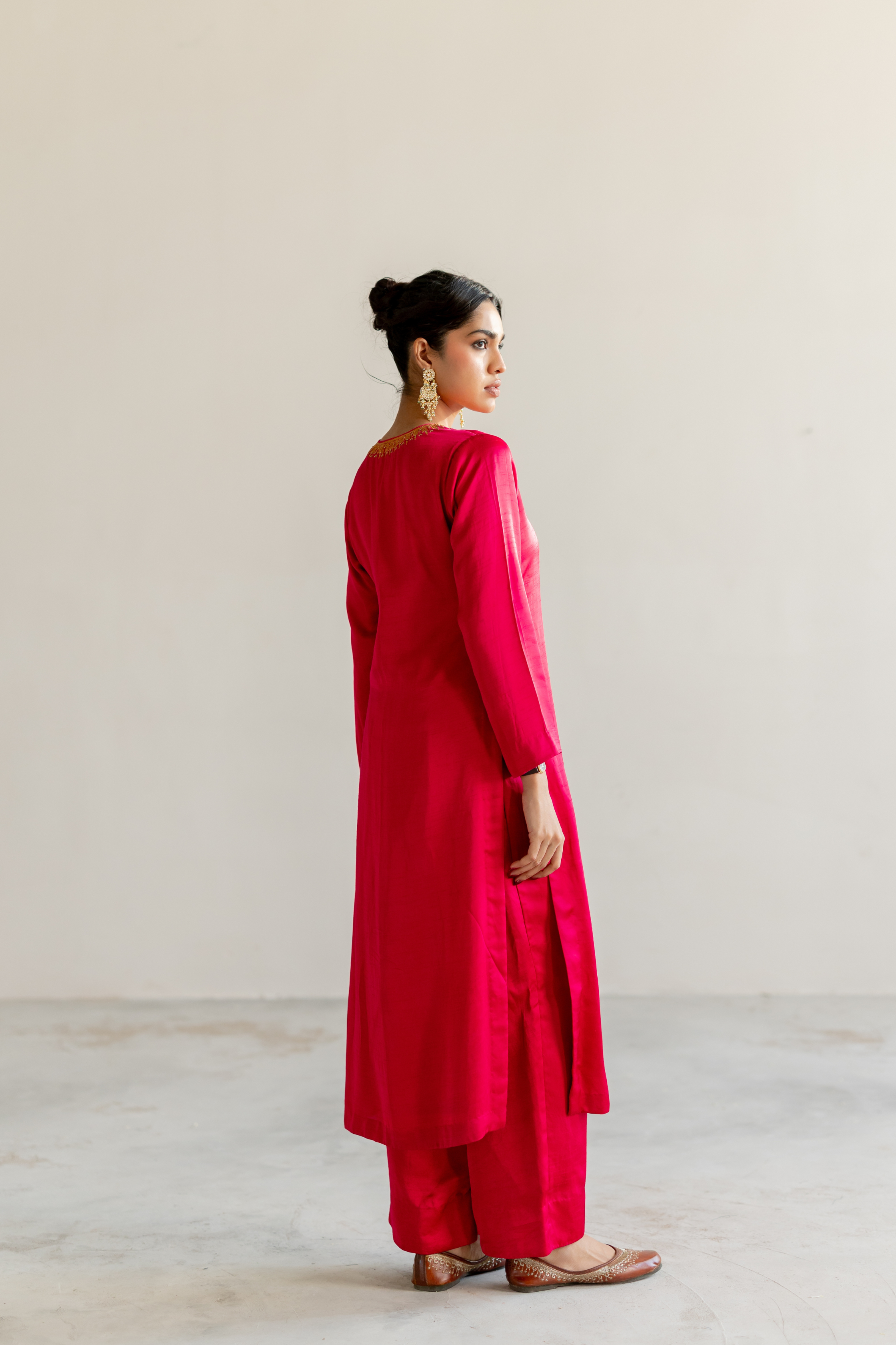 Rani Pink Ambar Kurta set