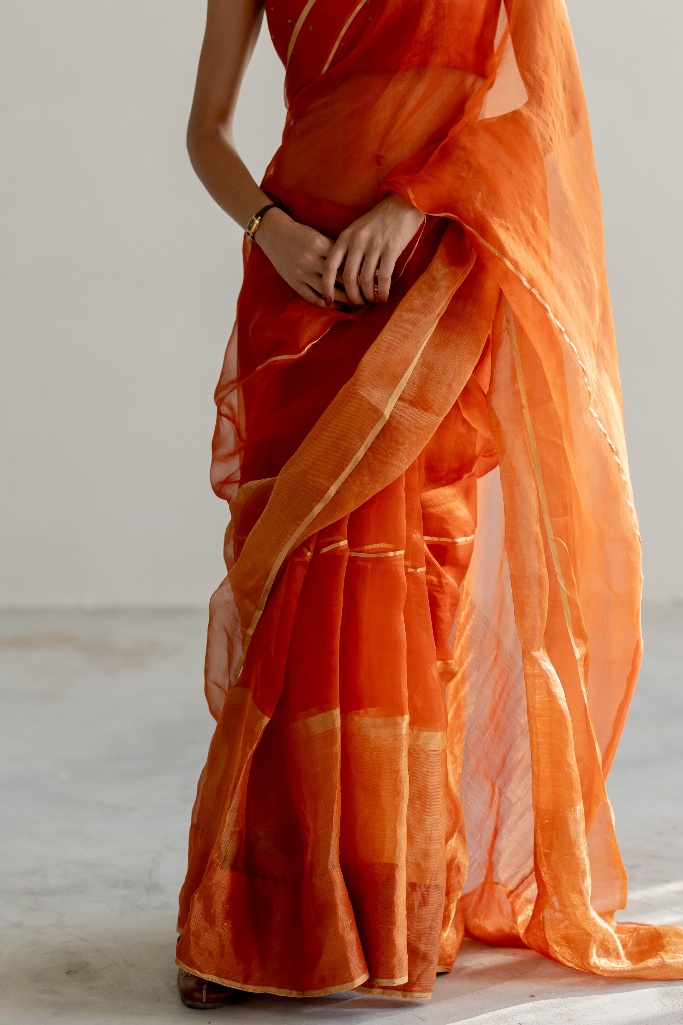 Rust Gulbahar Saree & Blouse
