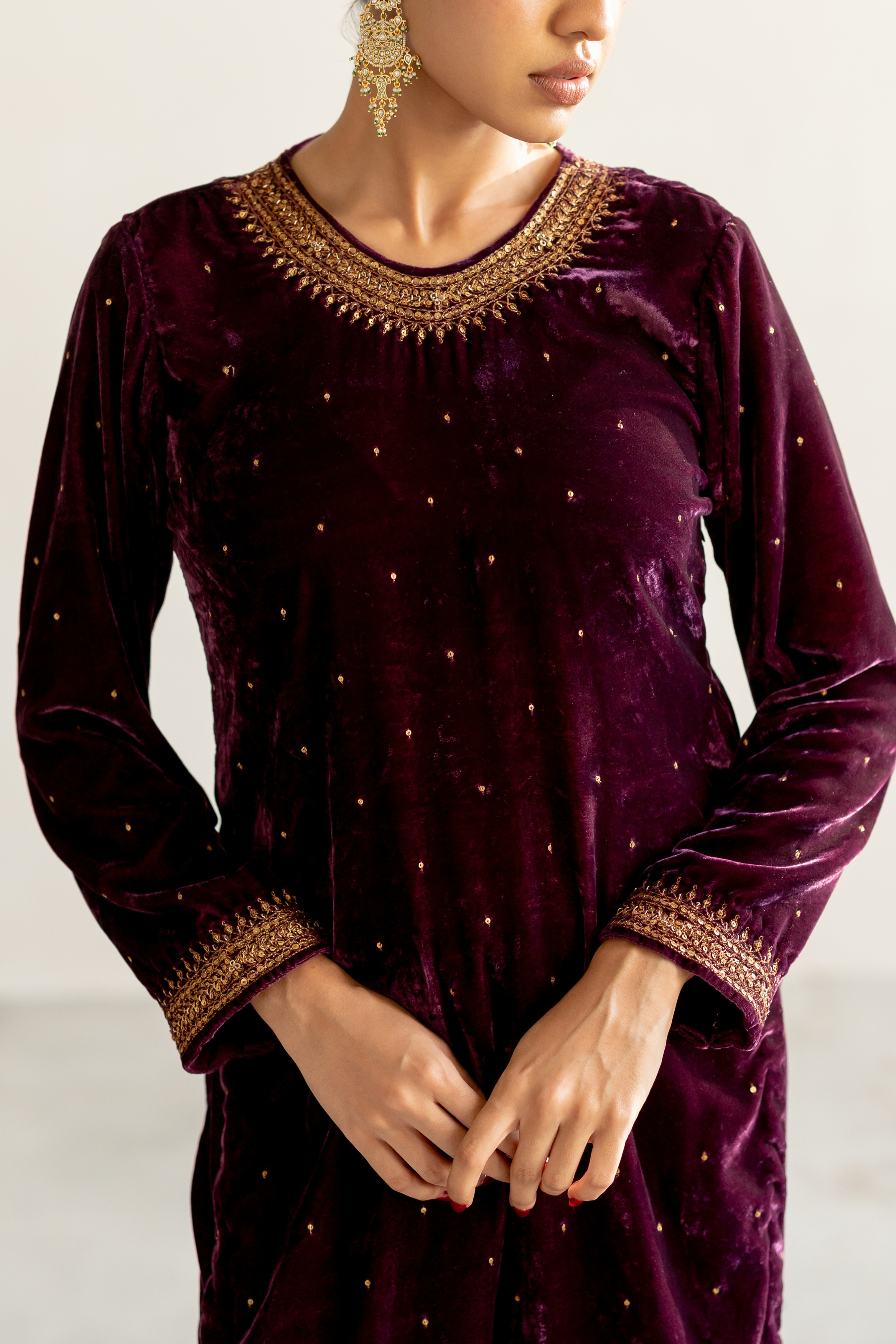 Aubergine Arzin Kurta set