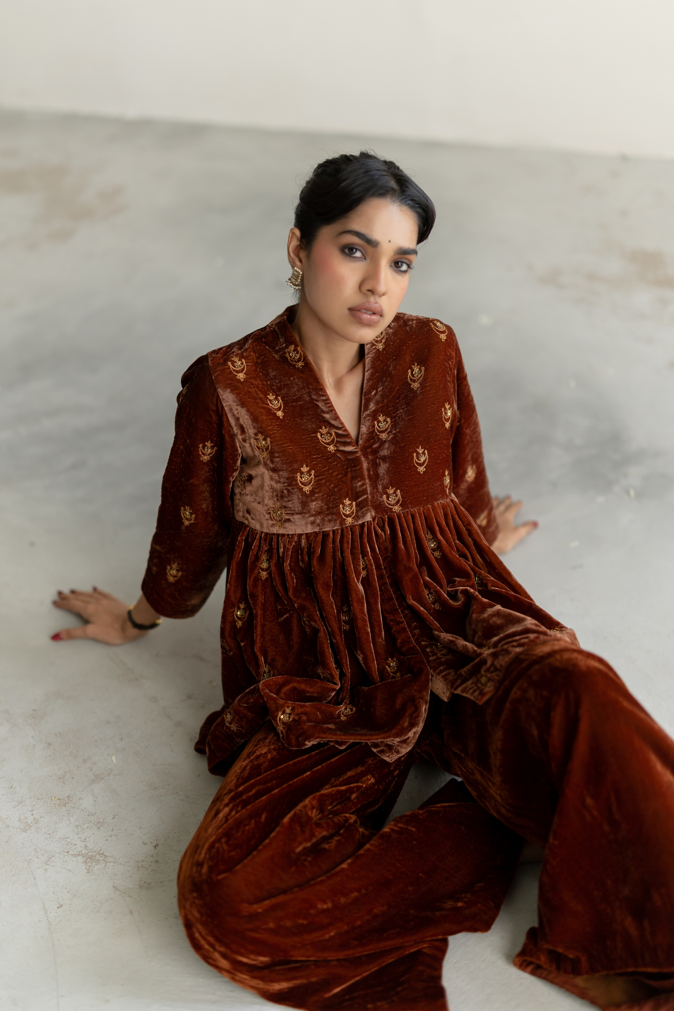 Brown Nadia Gharara set