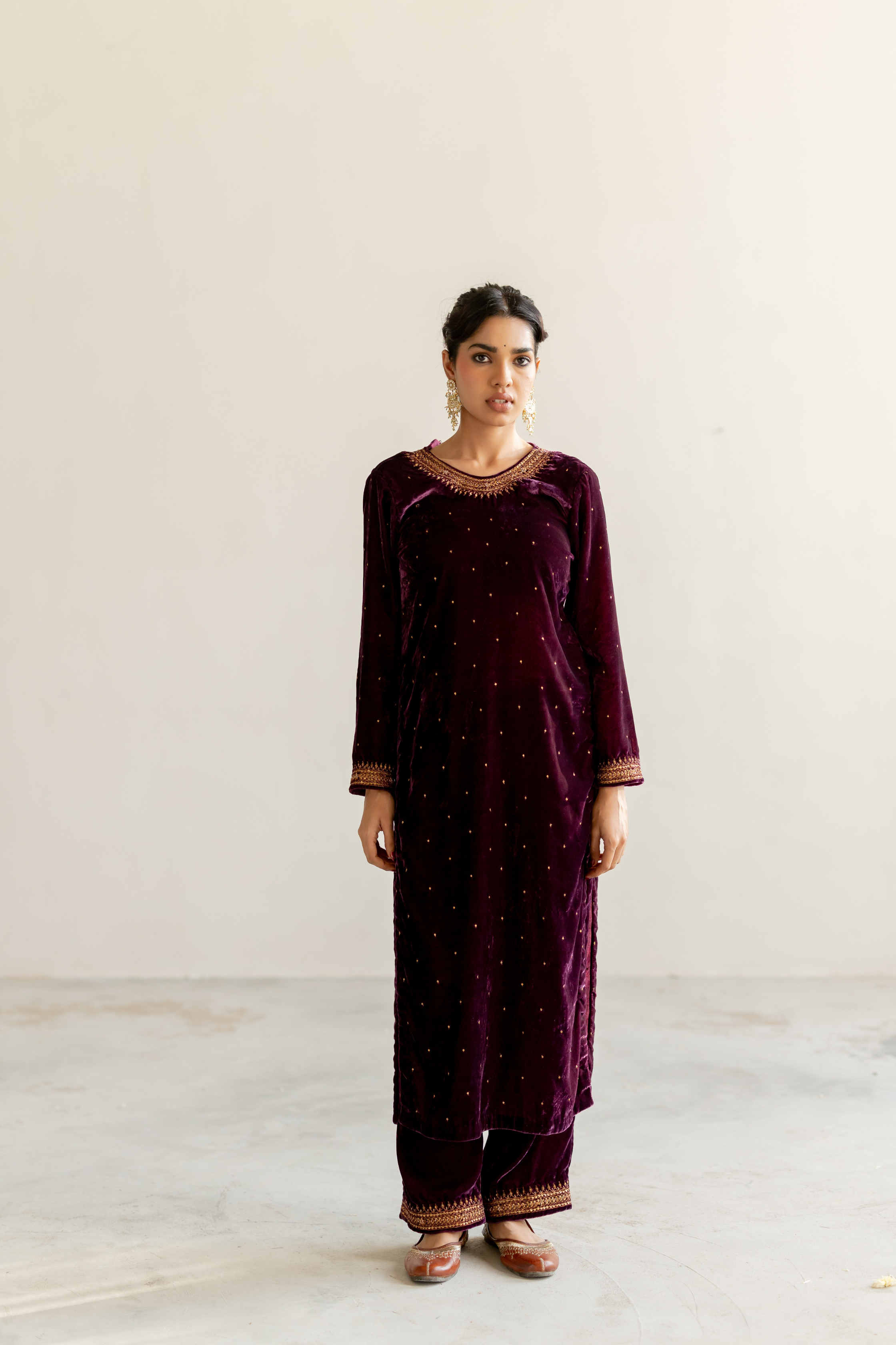 Aubergine Arzin Kurta set