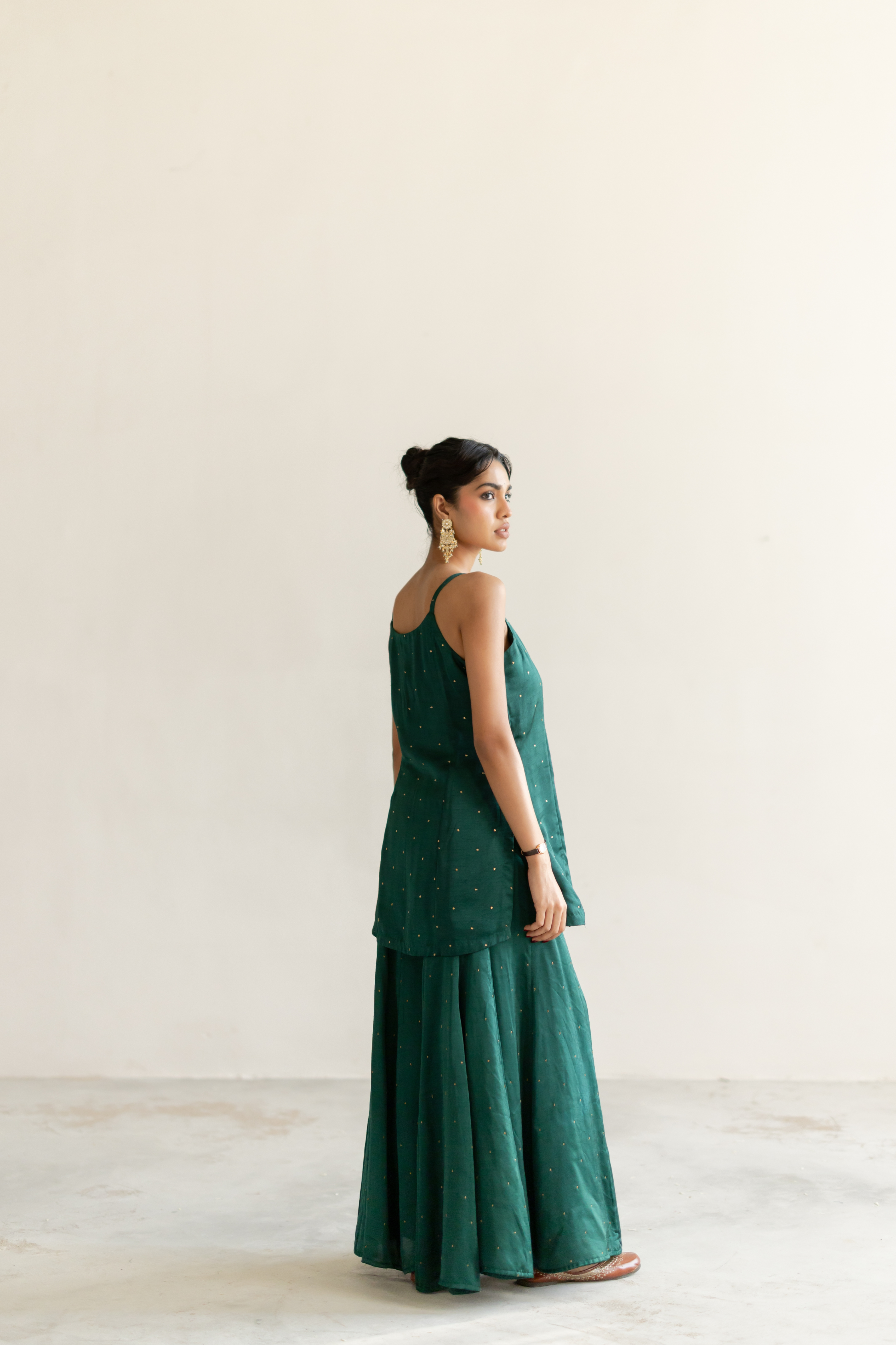 Emerald Green Roshni Gharara set