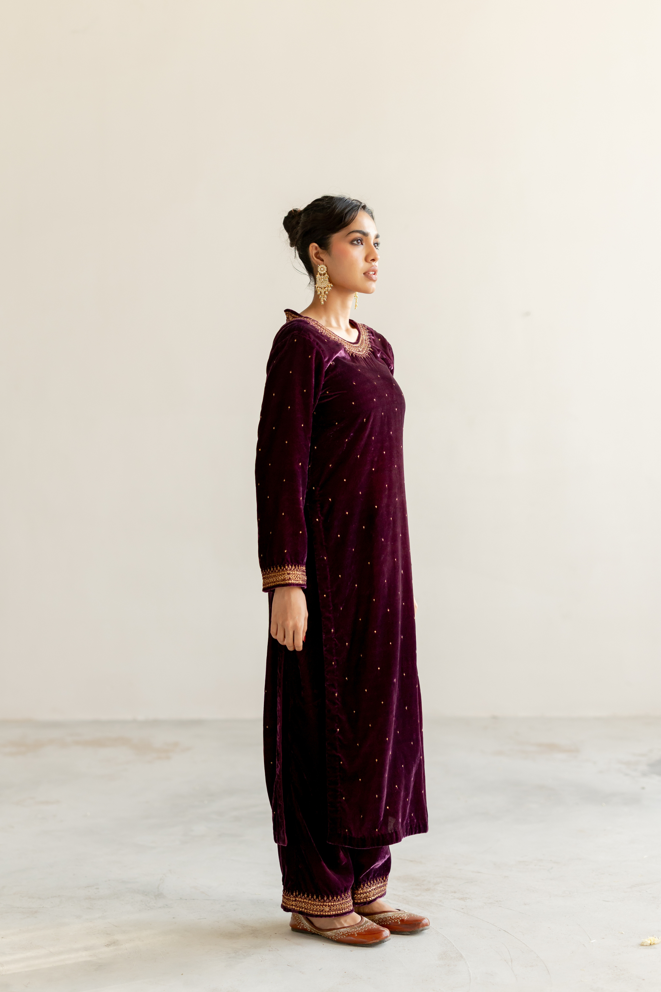 Aubergine Arzin Kurta set