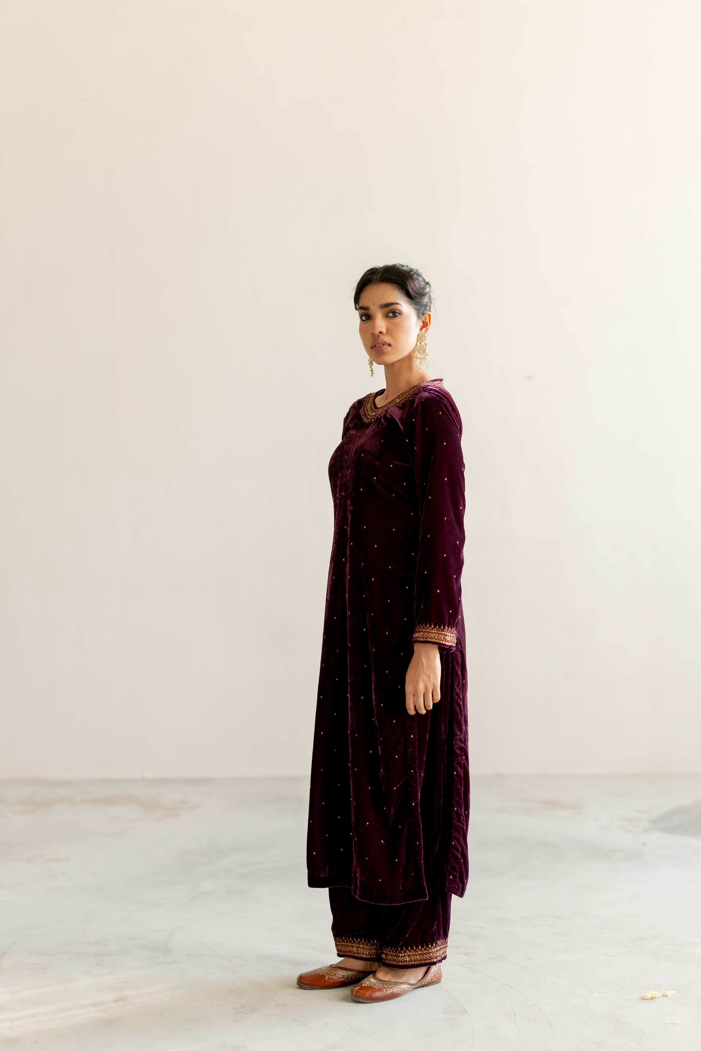 Aubergine Arzin Kurta set