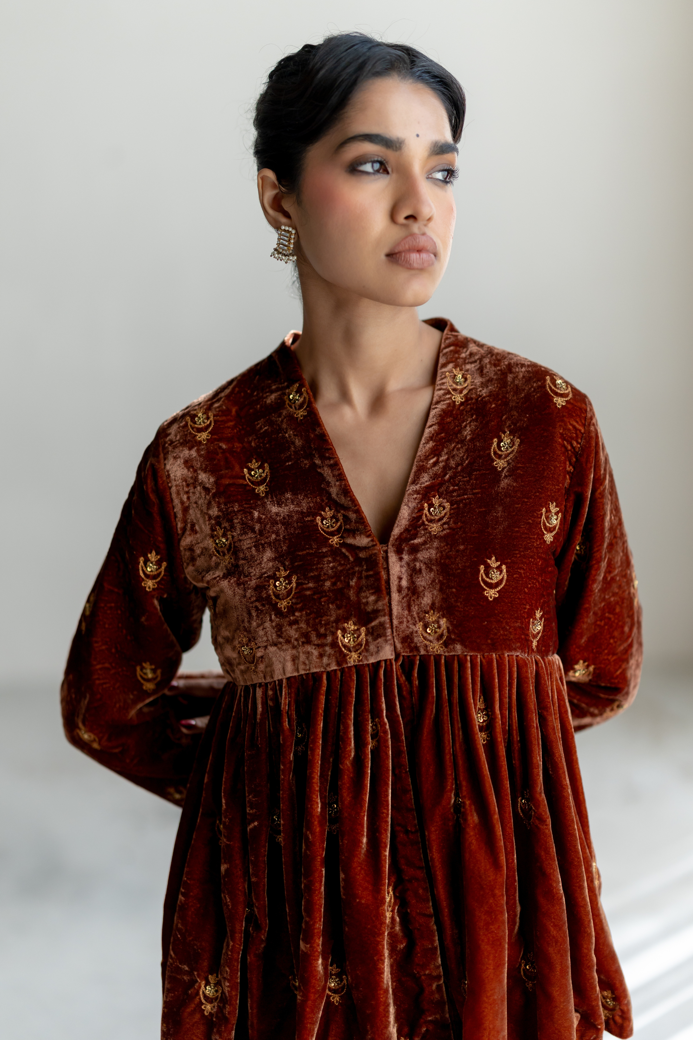 Brown Nadia Gharara set