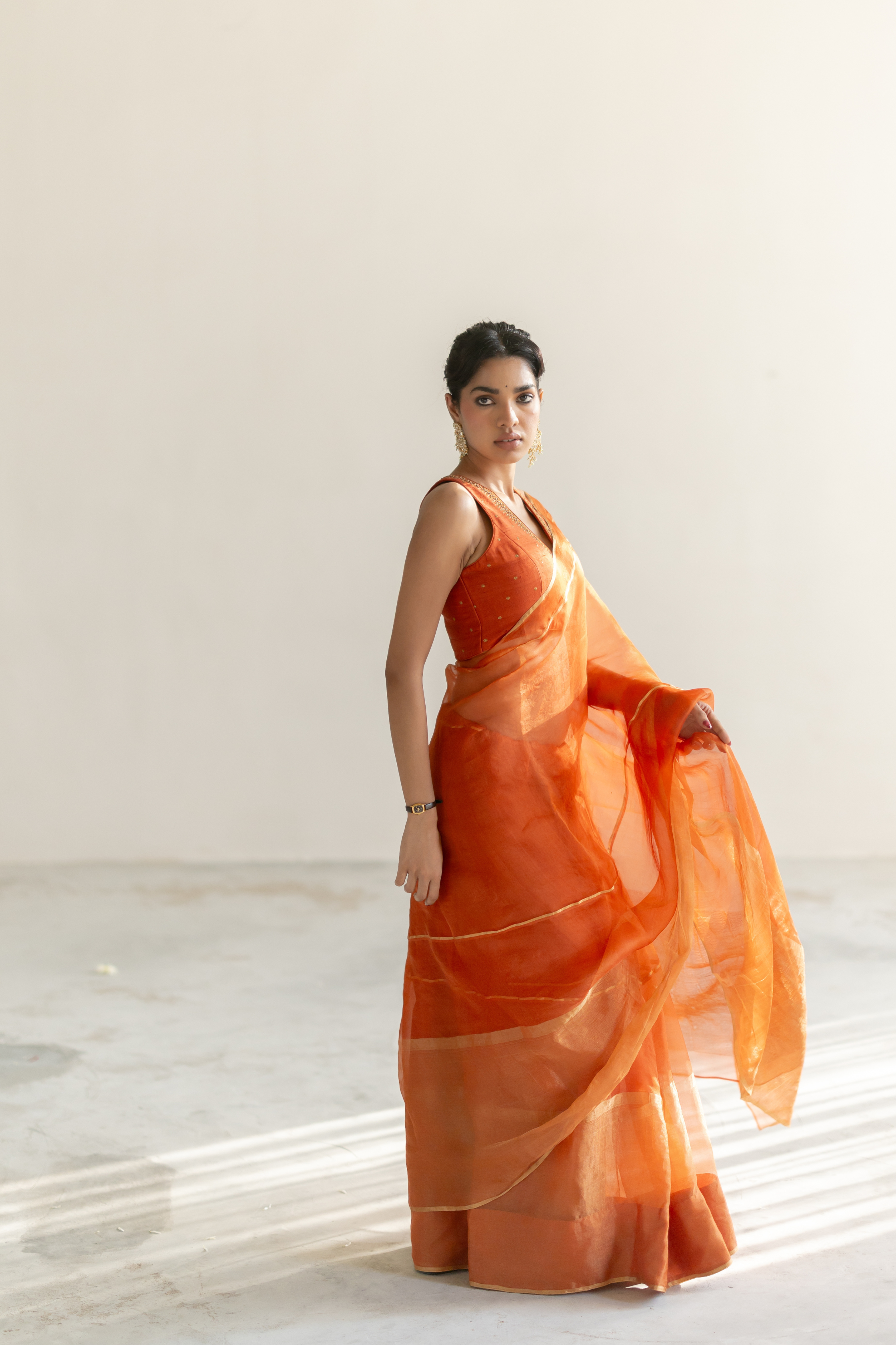 Rust Gulbahar Saree & Blouse