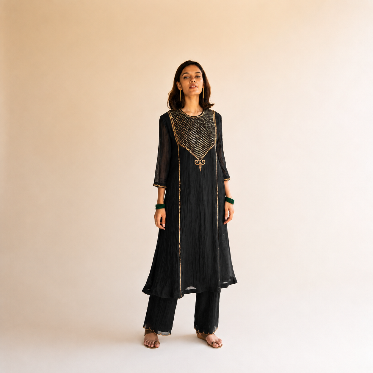 Black Firdaus Abho And Izaar (Set of 2)
