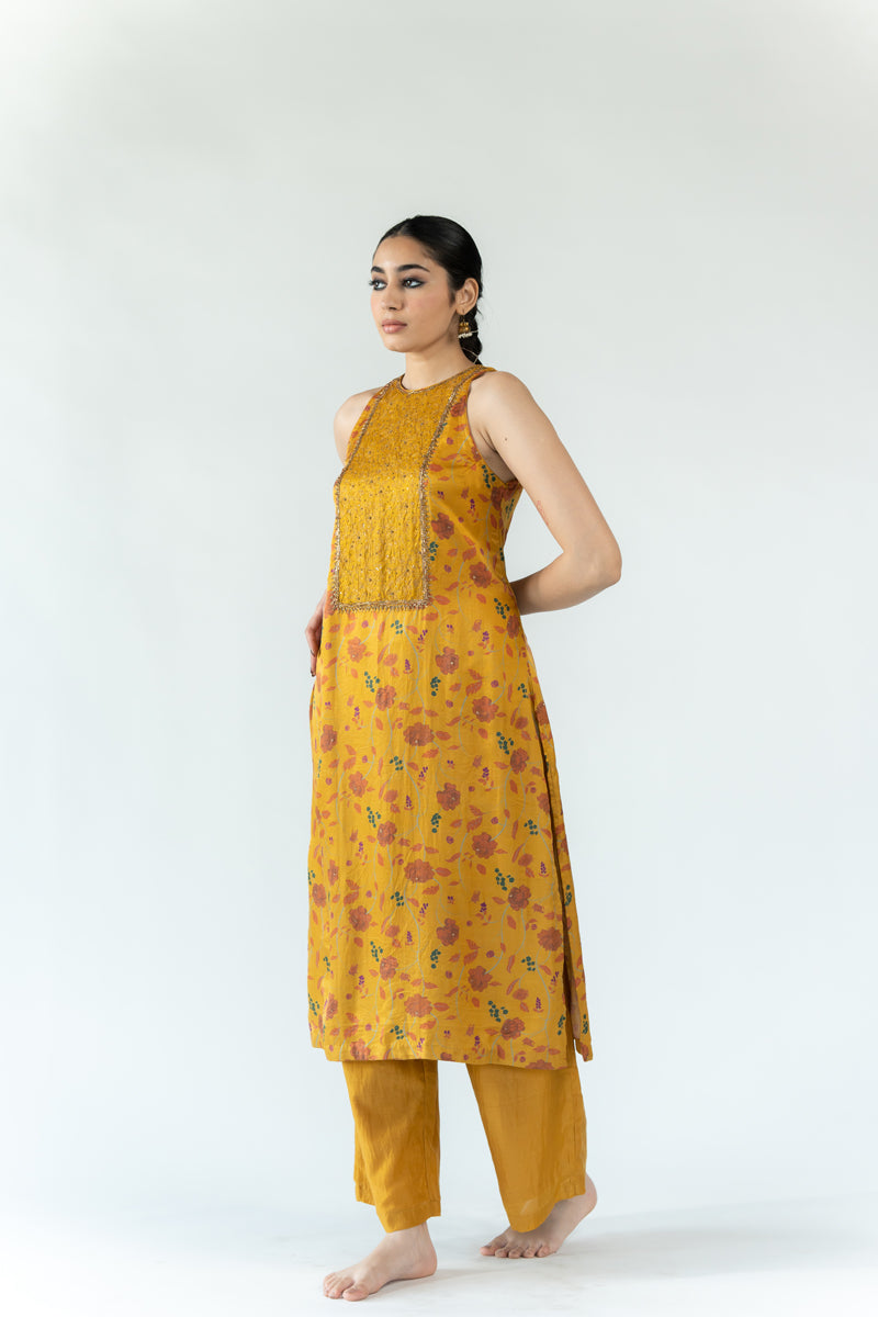 Shalimar Kurta Set - Mustard (Set of 2)