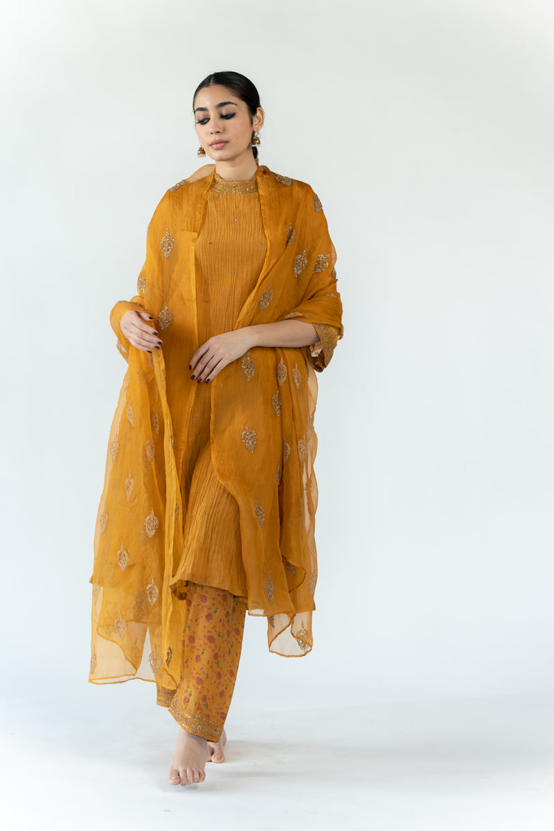 Inaya Kurta Set - Mustard (Set of 2)