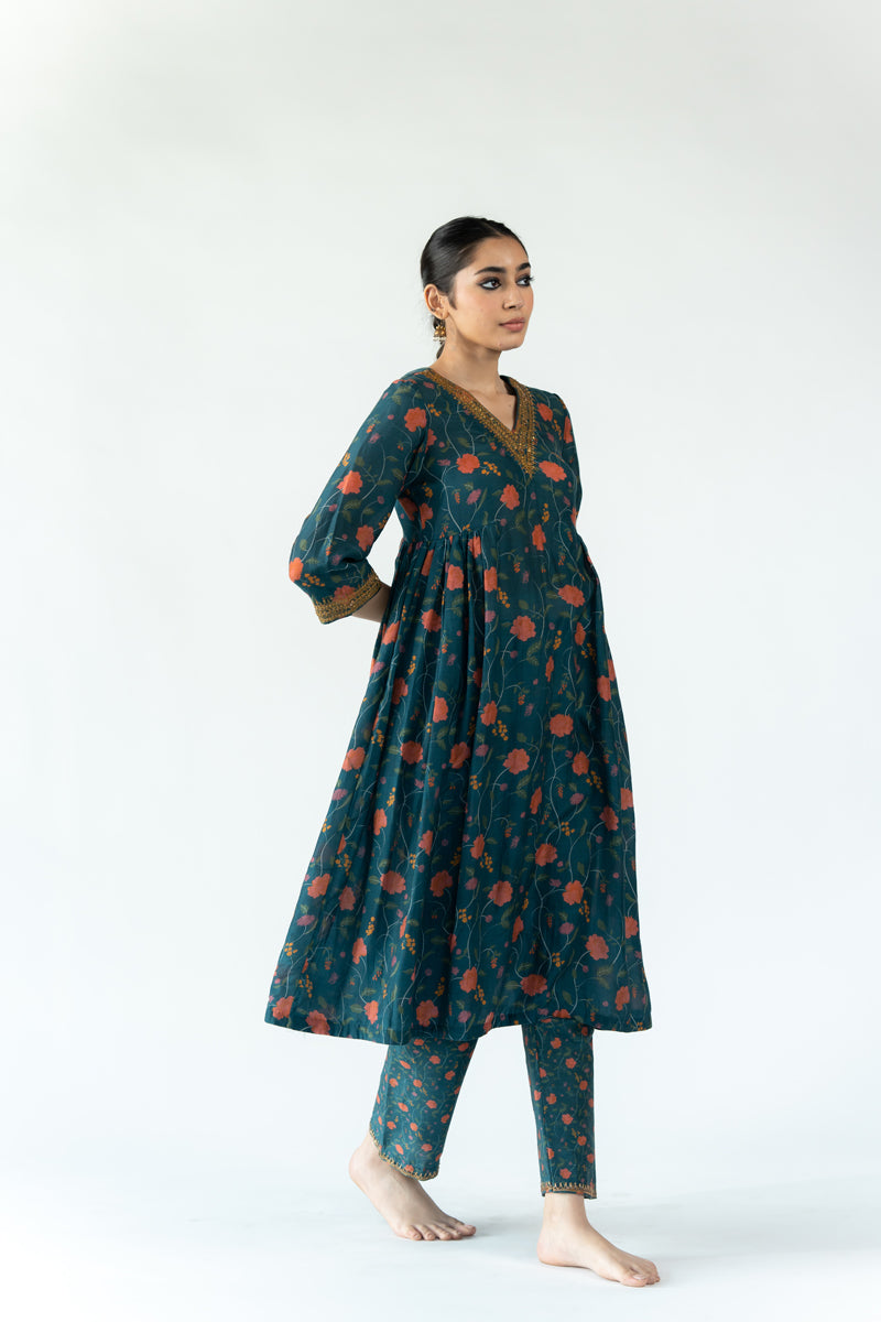 Zoya Kurta Set - Teal (Set of 2)