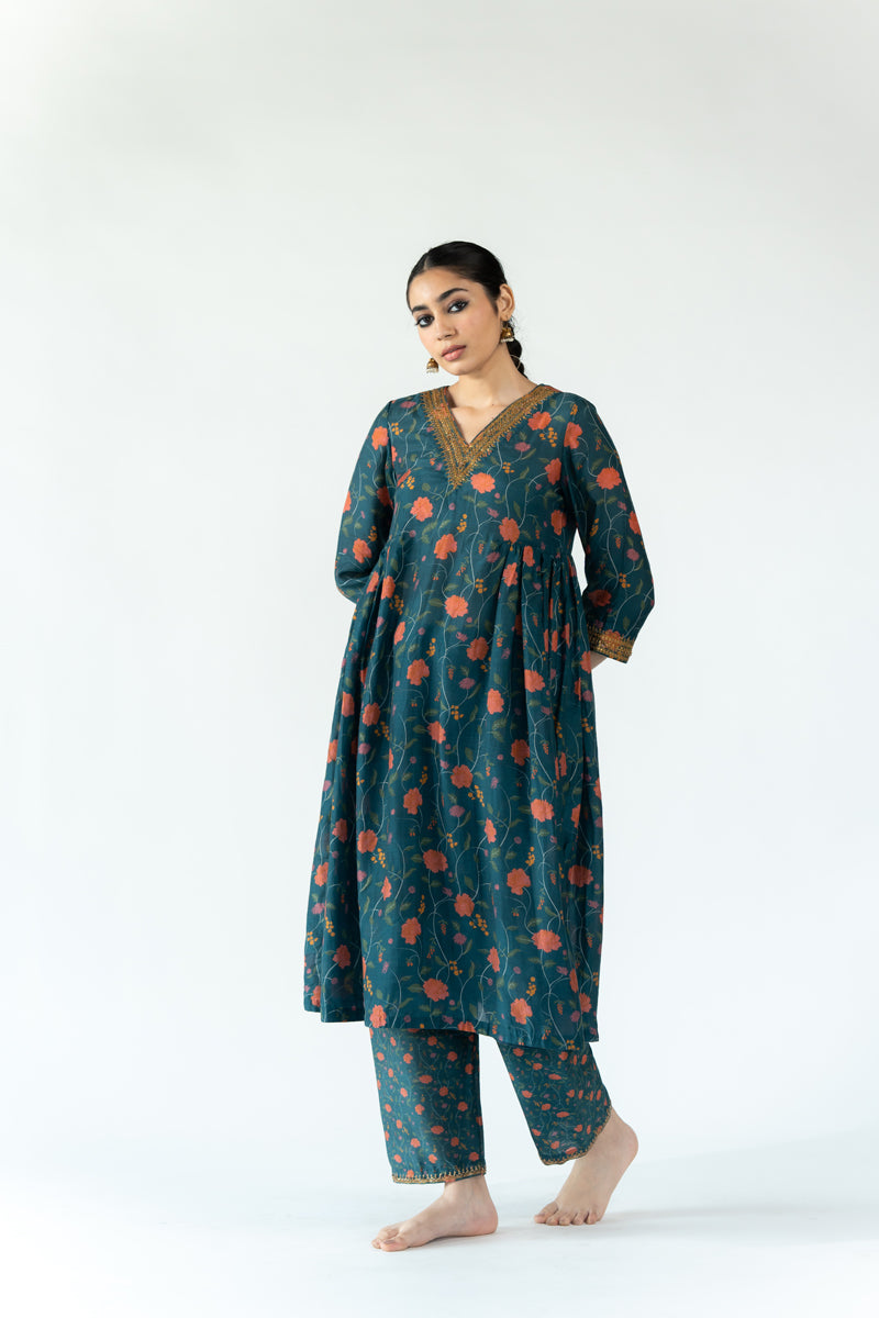 Zoya Kurta Set - Teal (Set of 2)