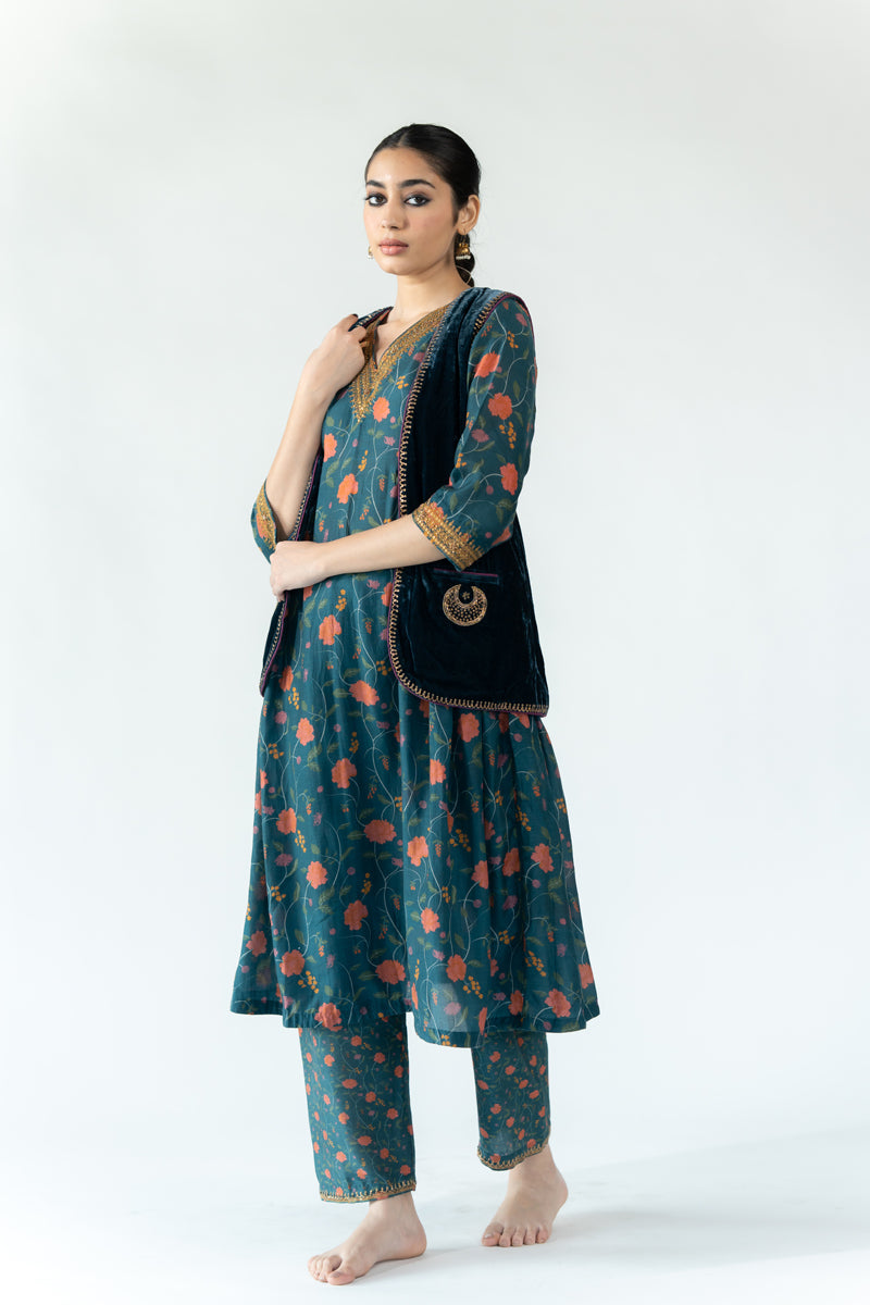 Zoya Kurta Set - Teal (Set of 2)