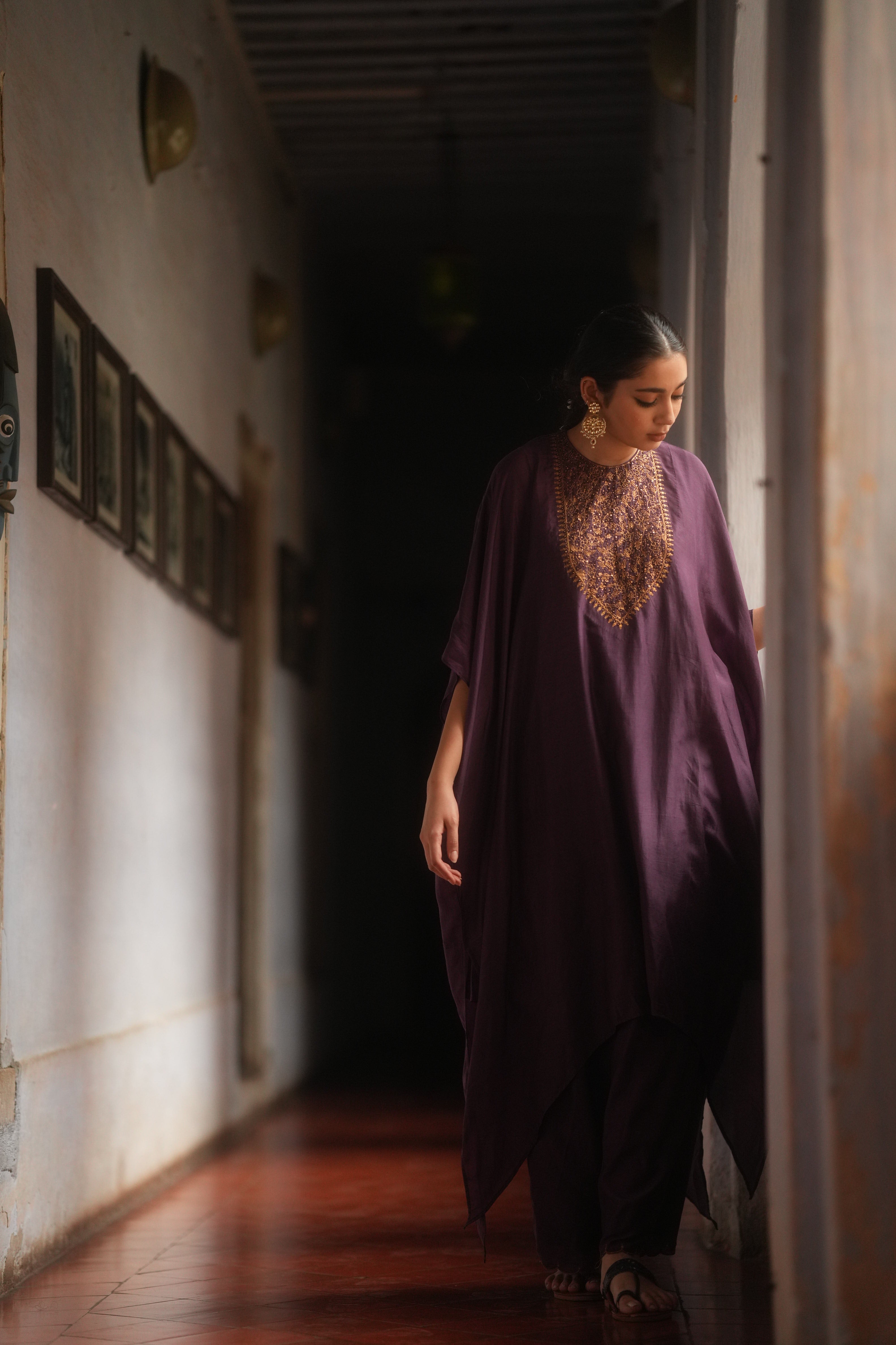 Lailaa Caftan Set - Aubergine