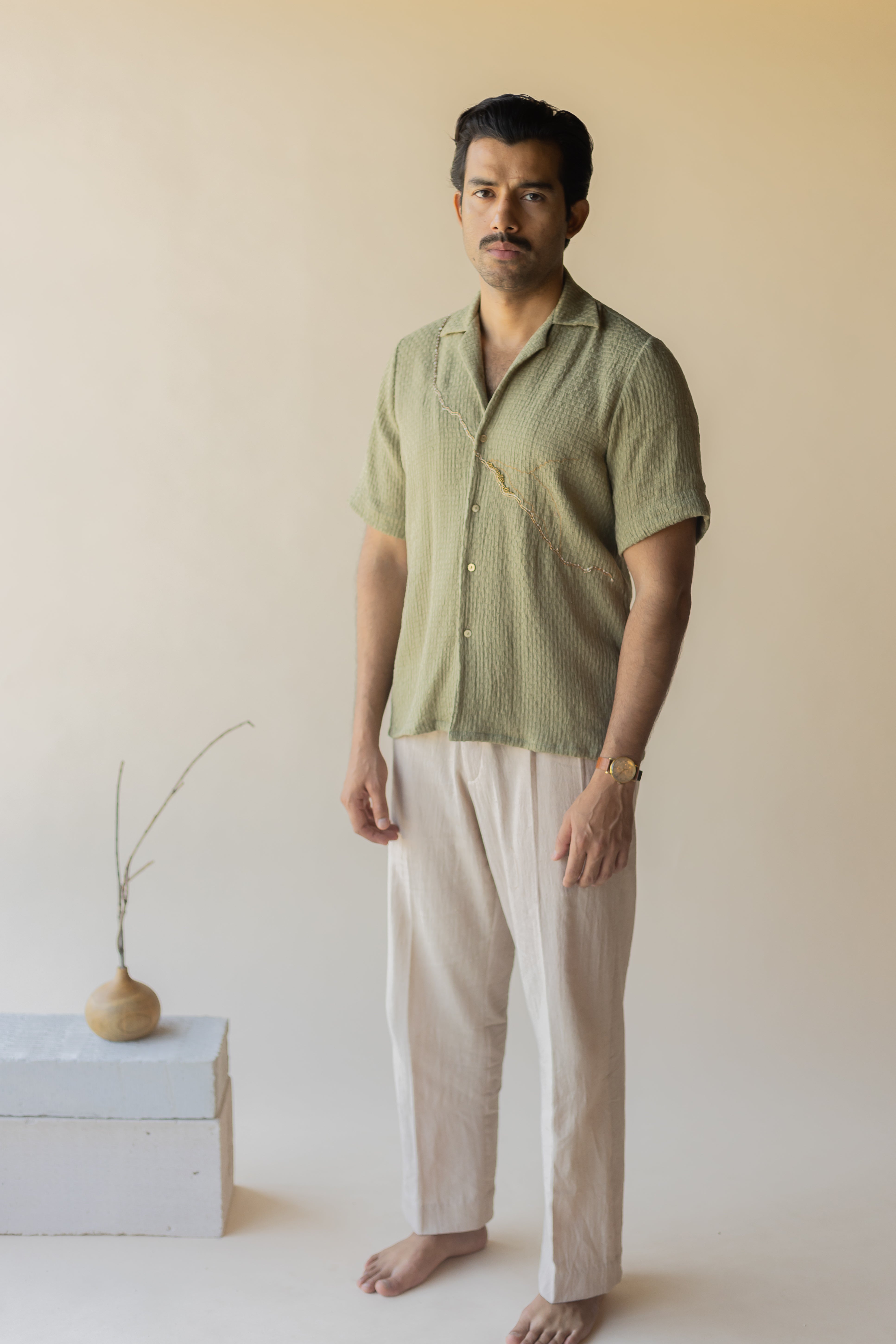 Sage Green Hasu Textured Shirt