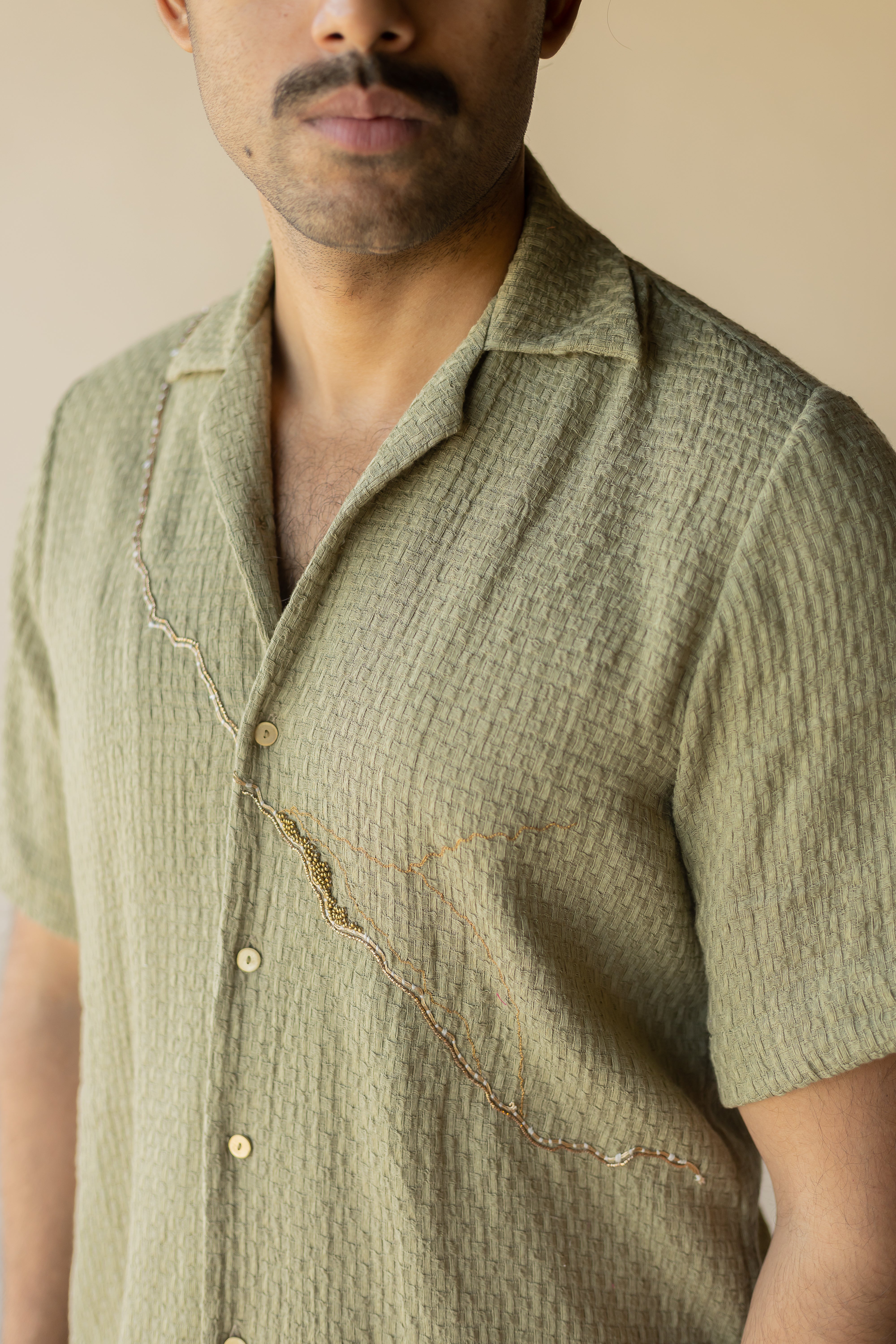 Sage Green Hasu Textured Shirt