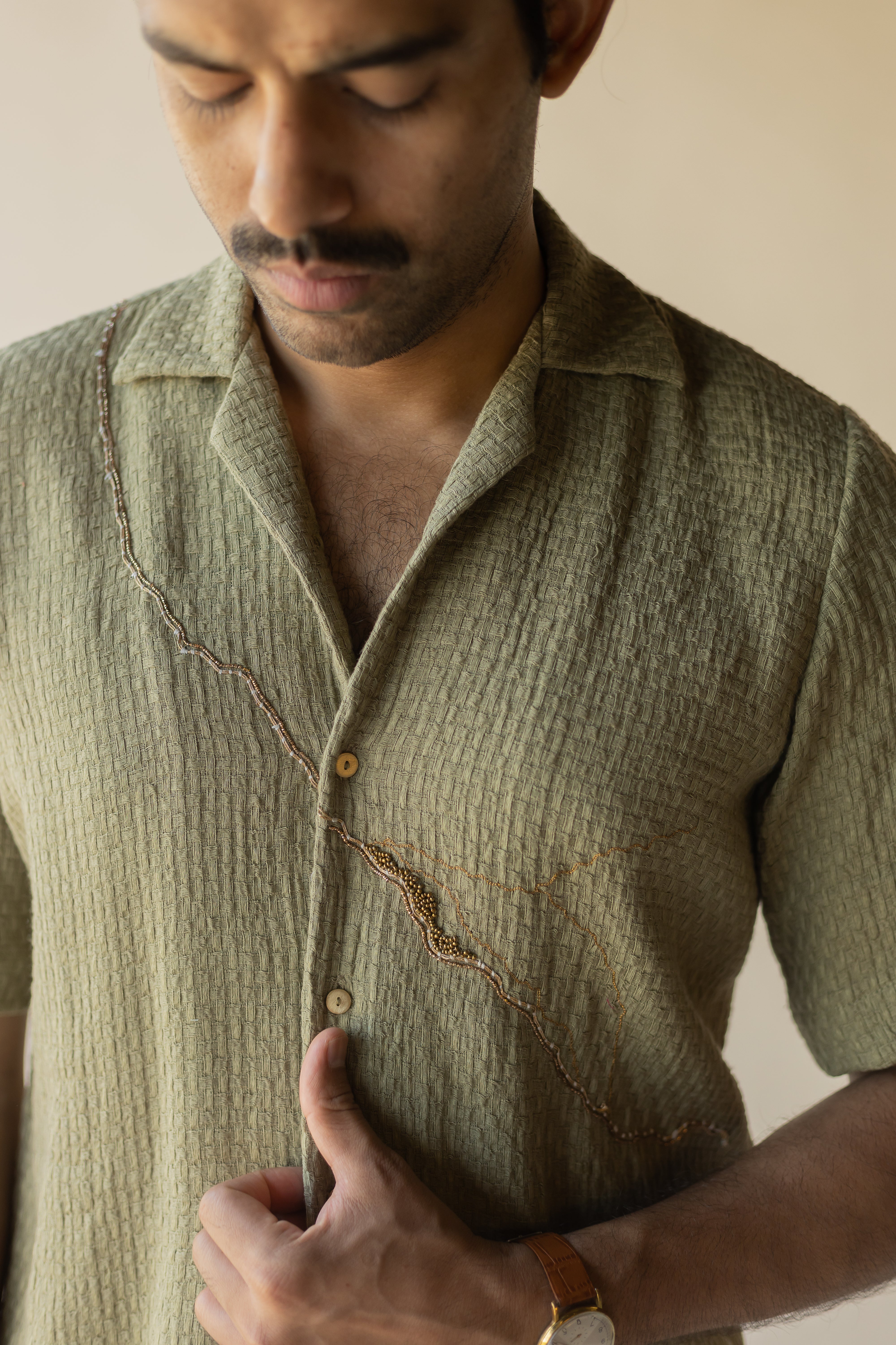 Sage Green Hasu Textured Shirt