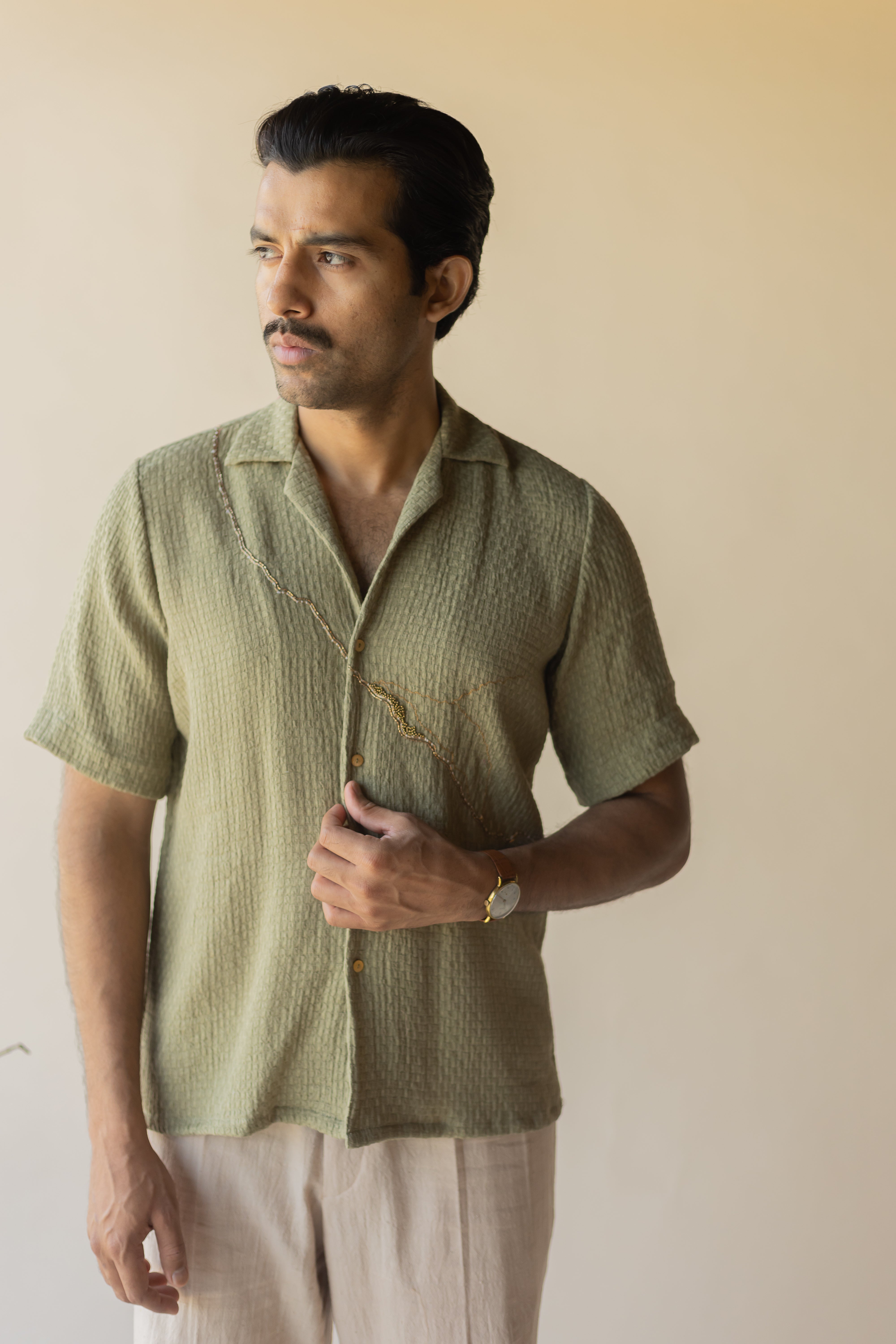 Sage Green Hasu Textured Shirt