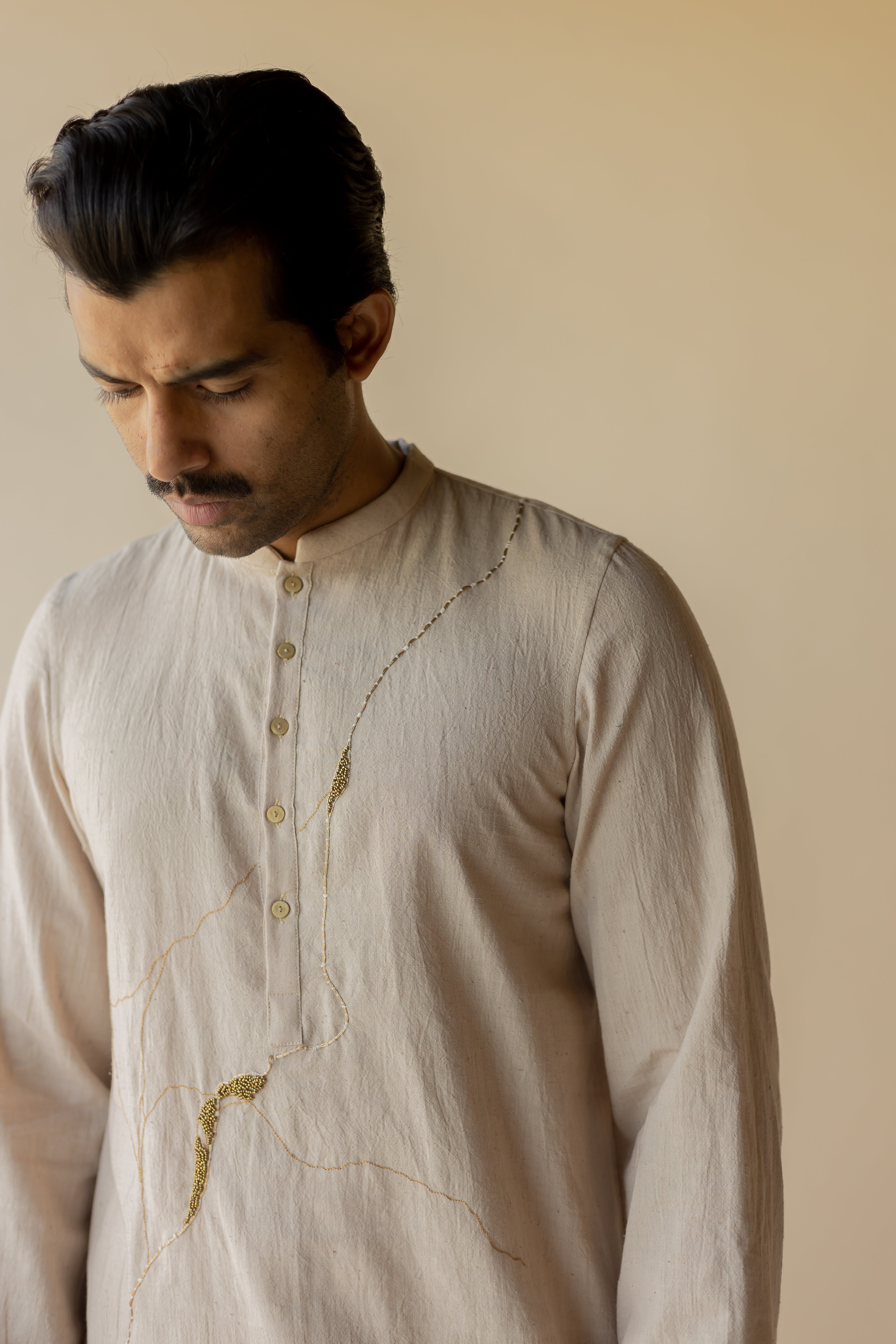 Beige Botan Kurta Set (Set of 2)