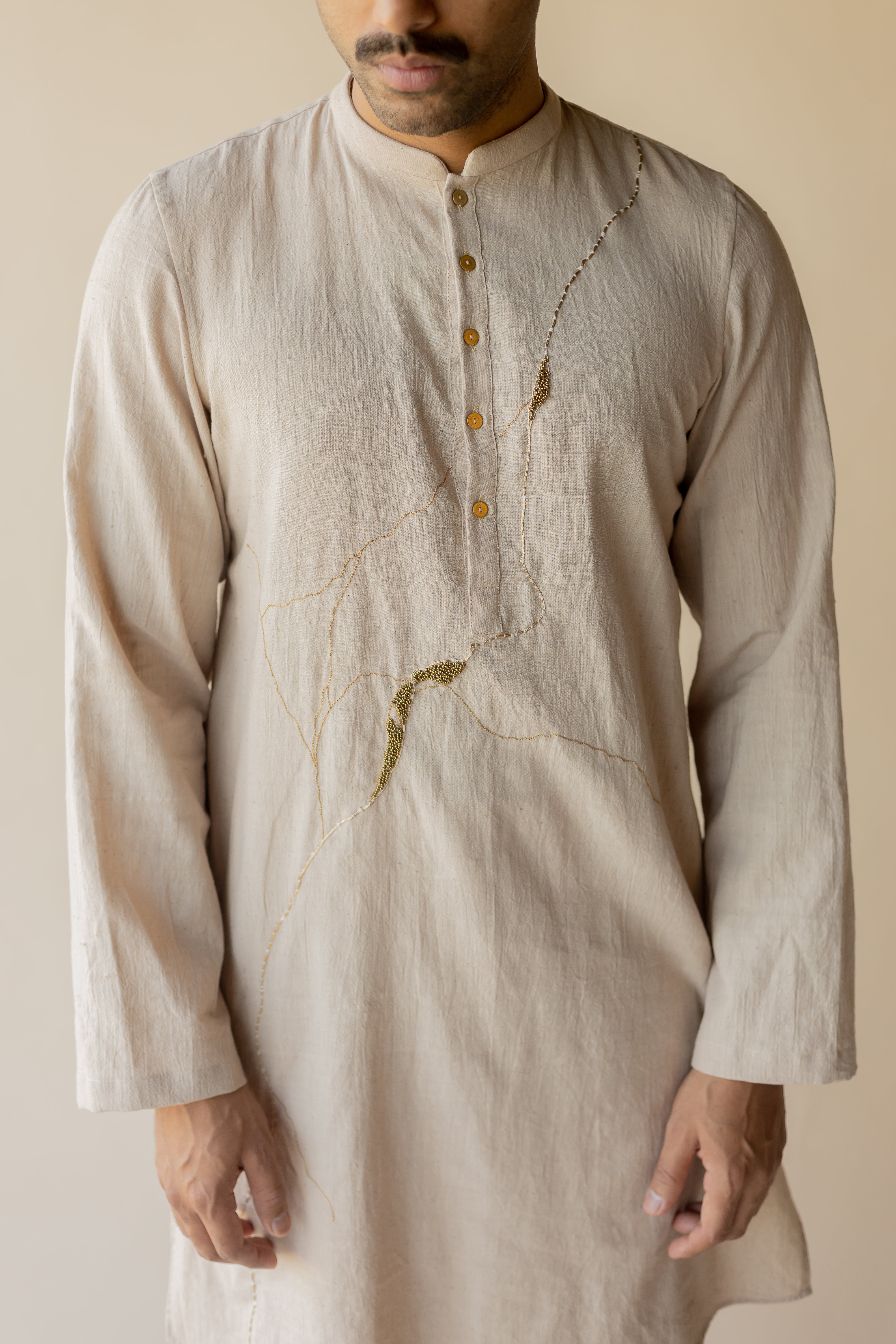 Beige Botan Kurta Set (Set of 2)