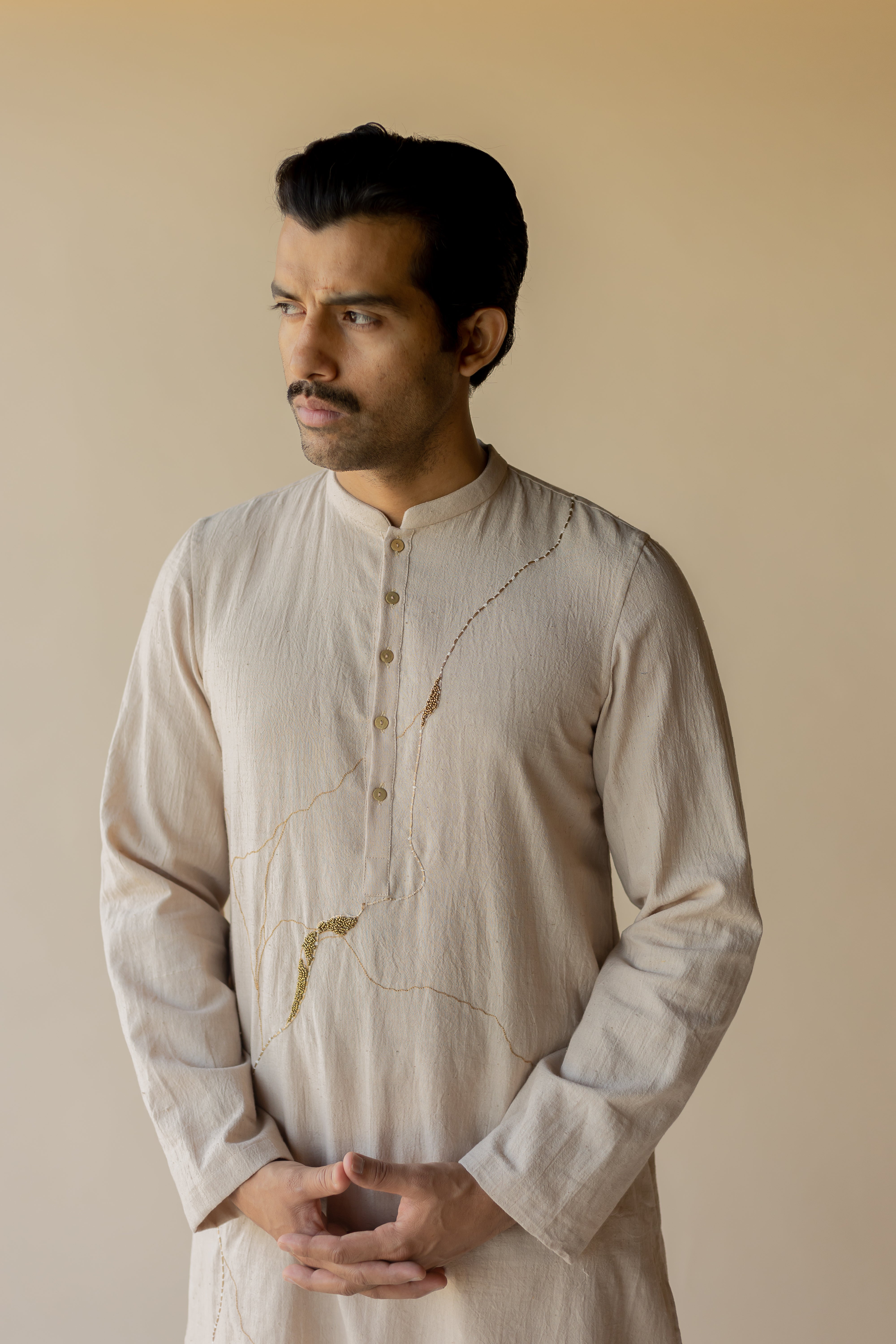 Beige Botan Kurta Set (Set of 2)