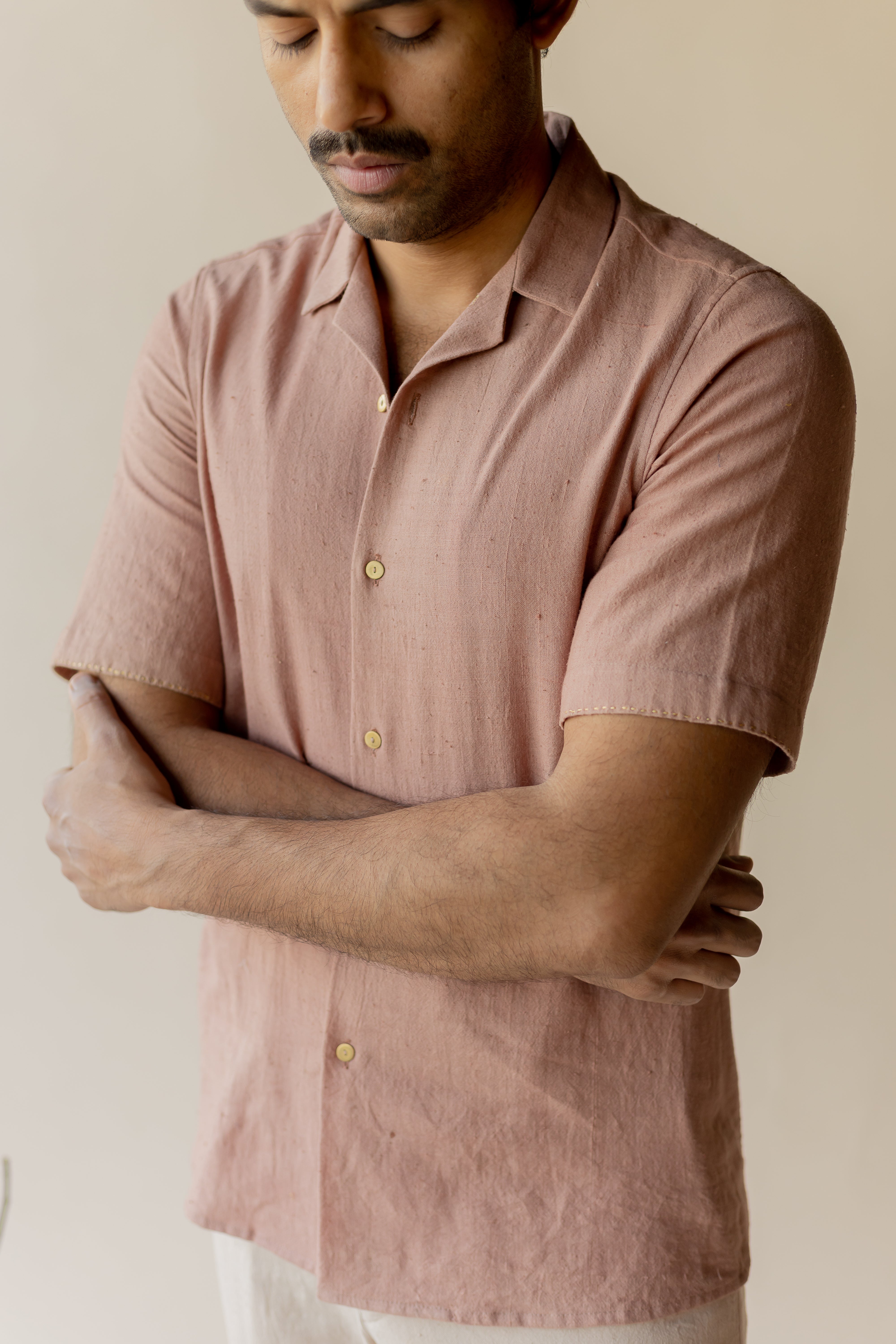 Mauve Hasu Khadi Shirt