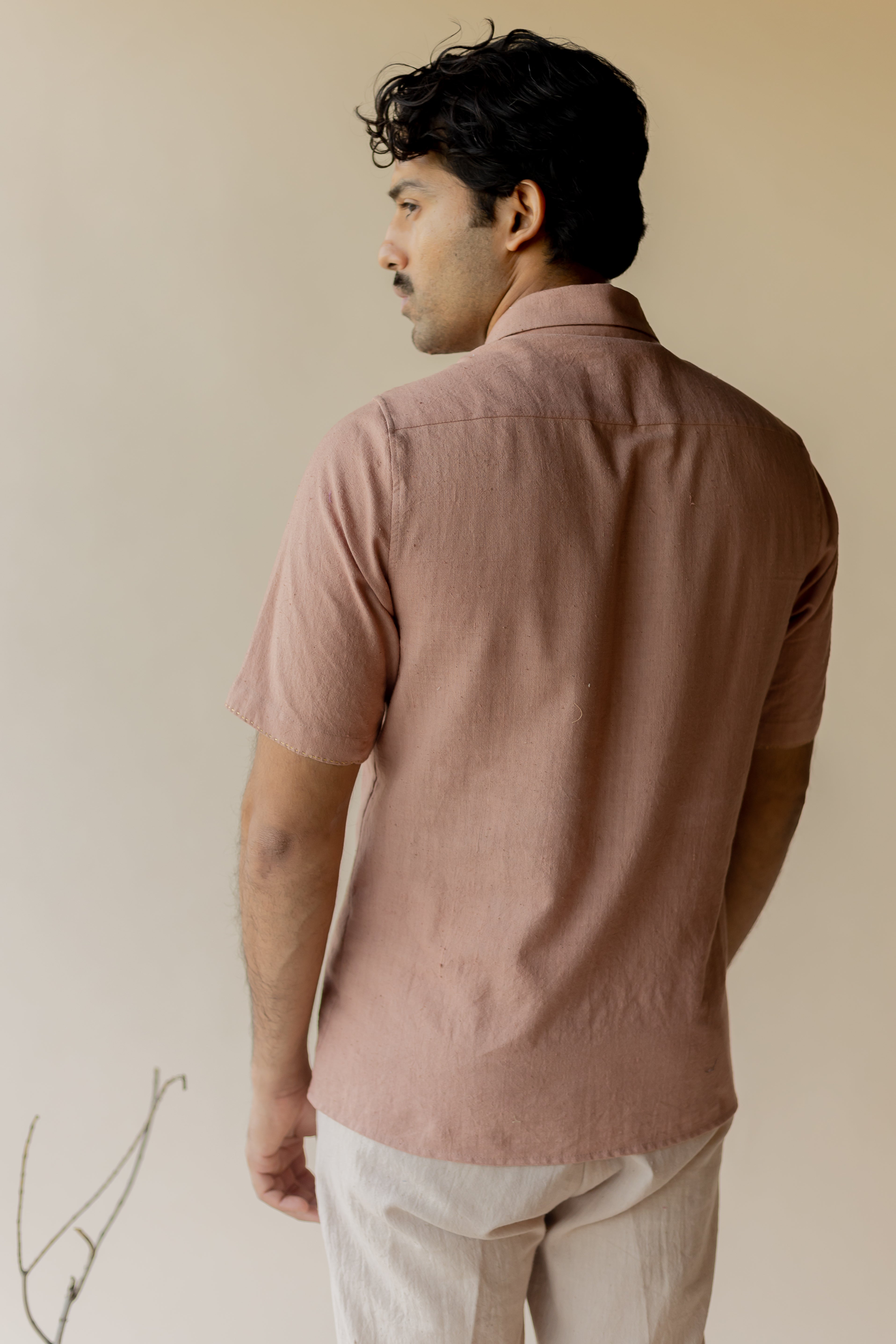 Mauve Hasu Khadi Shirt