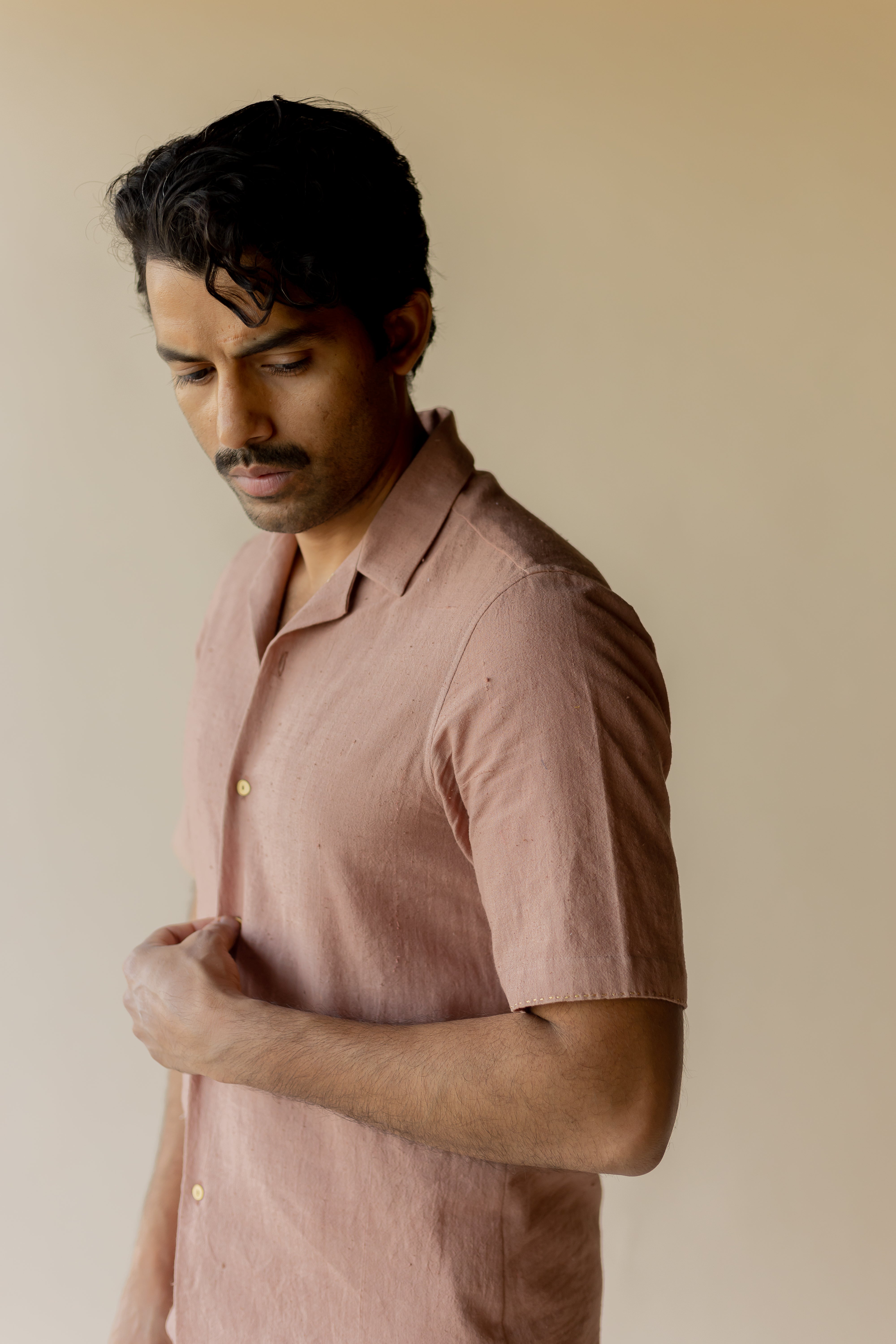 Mauve Hasu Khadi Shirt