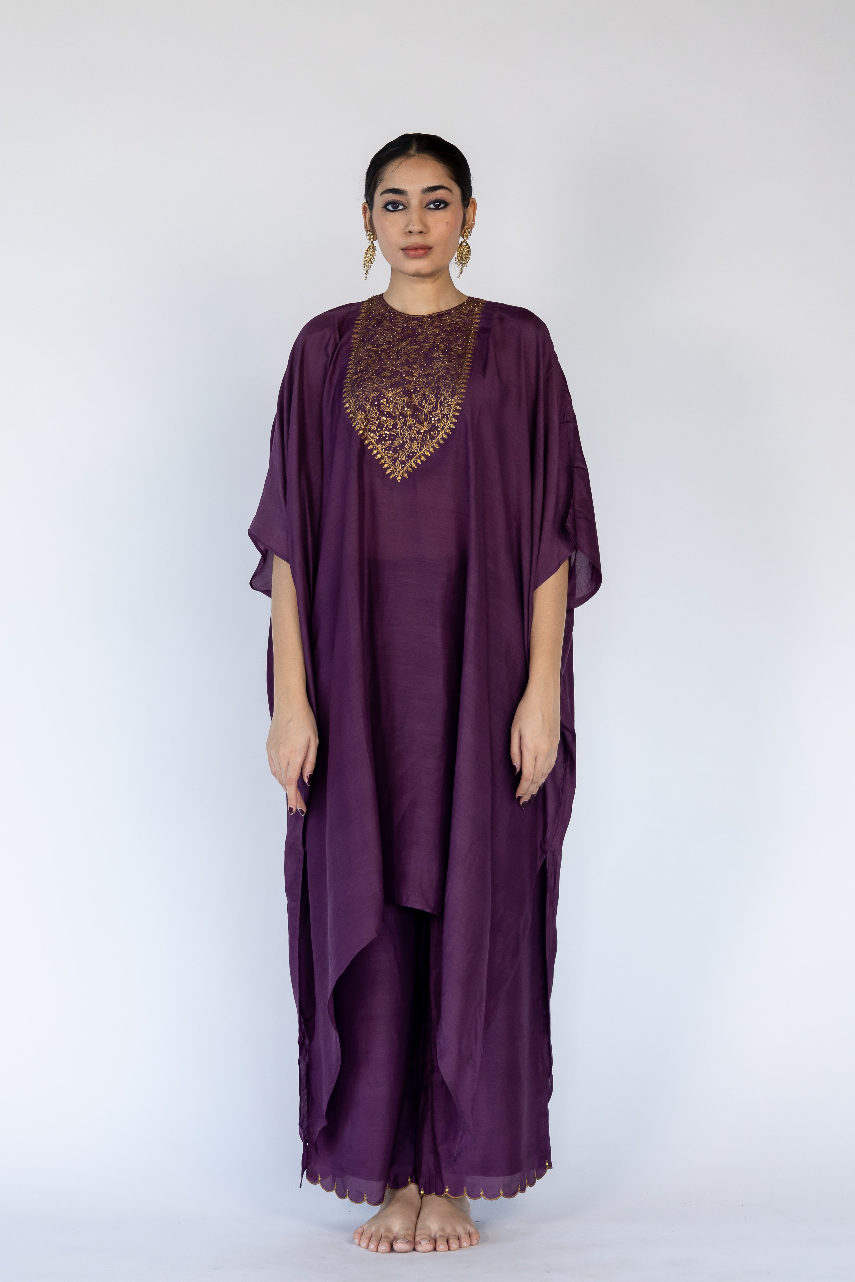 Lailaa Caftan Set - Aubergine