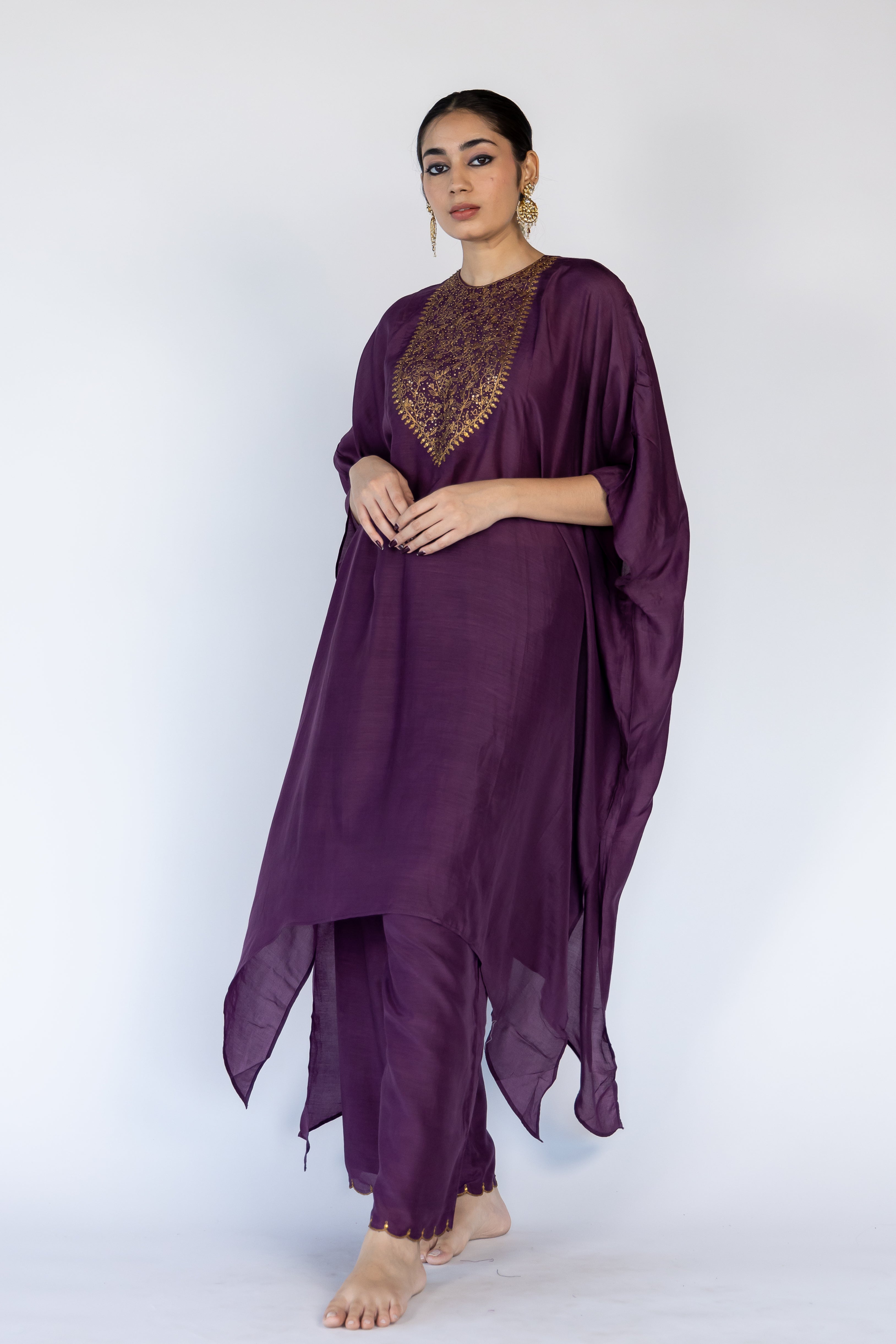 Lailaa Caftan Set - Aubergine