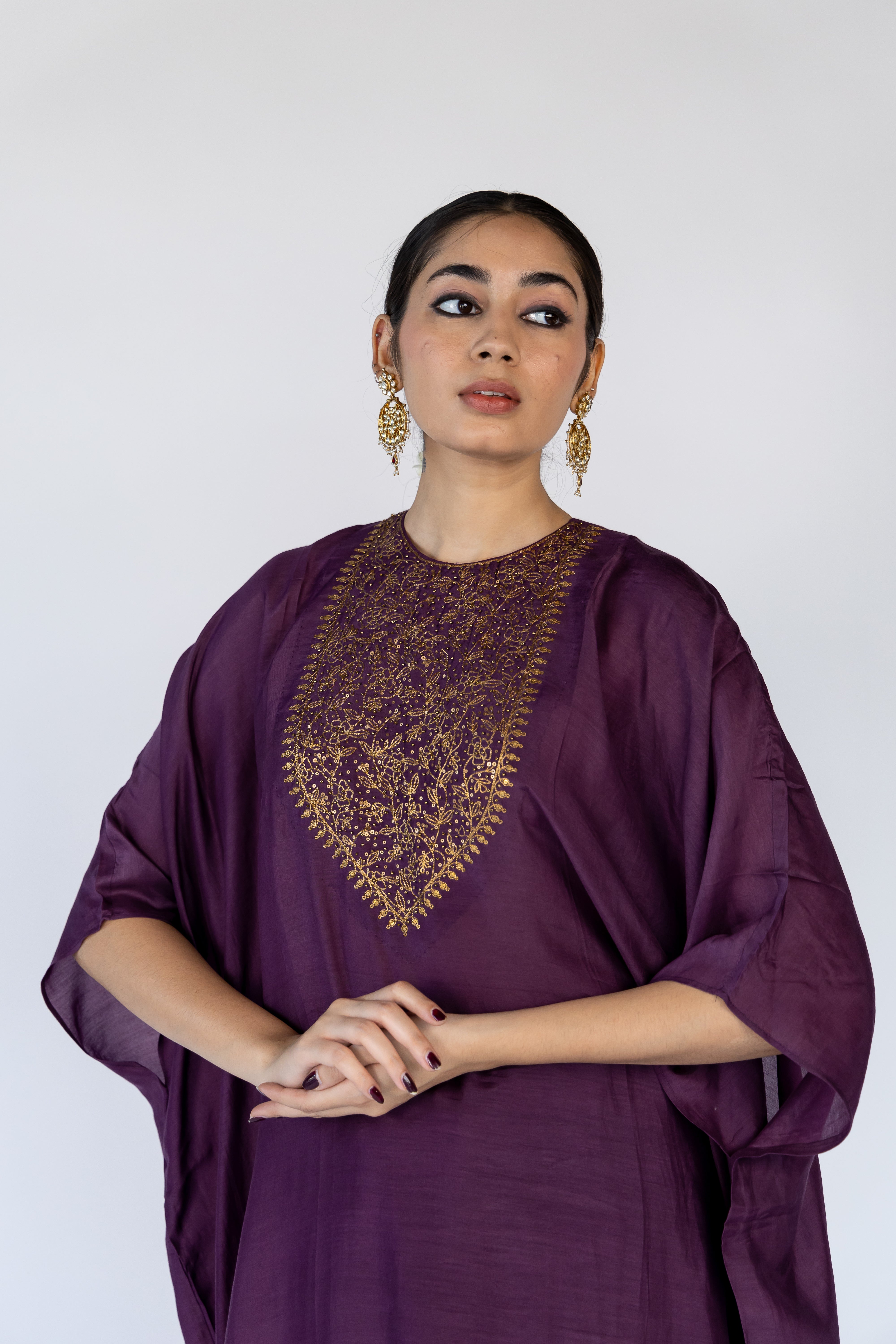 Lailaa Caftan Set - Aubergine