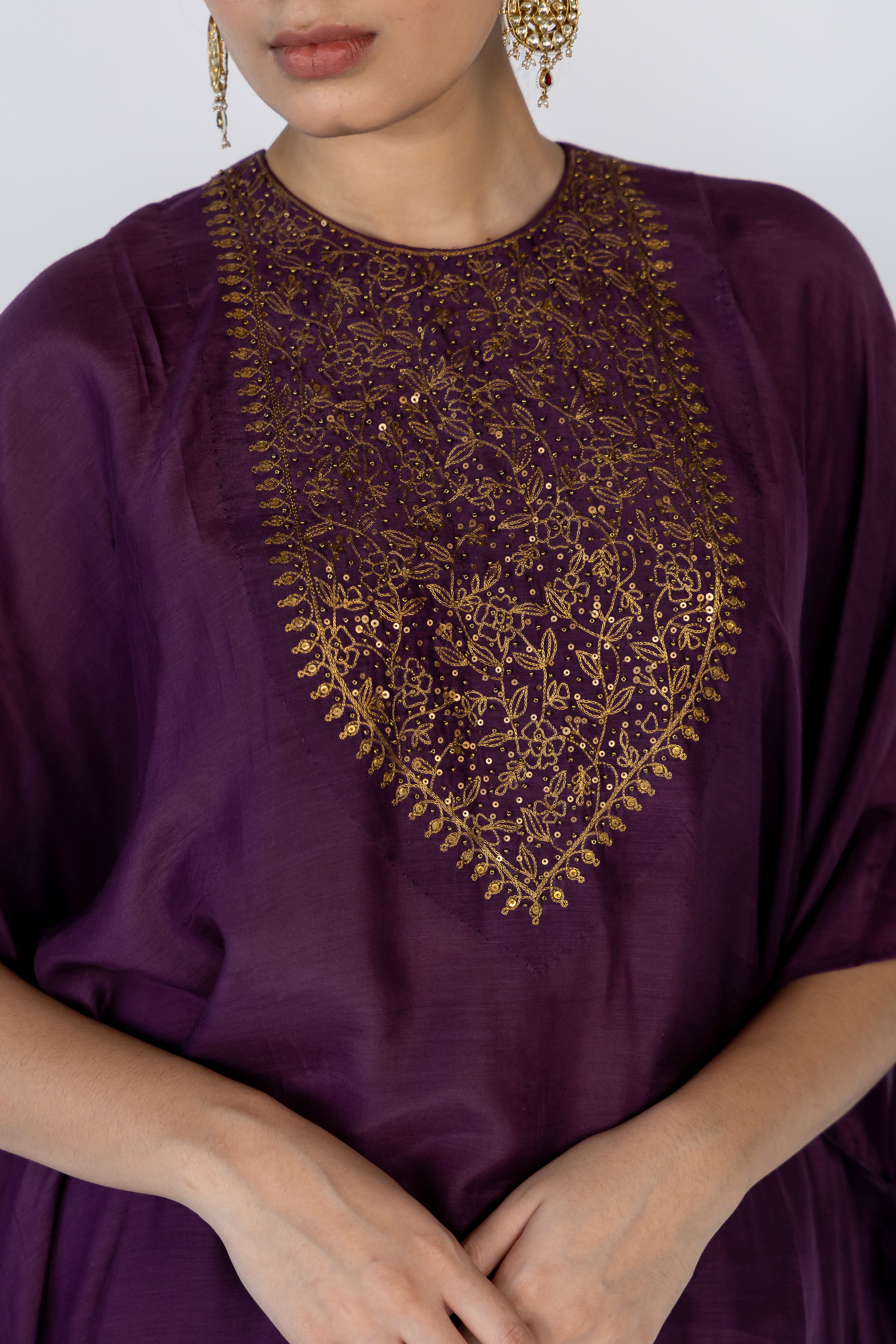 Lailaa Caftan Set - Aubergine