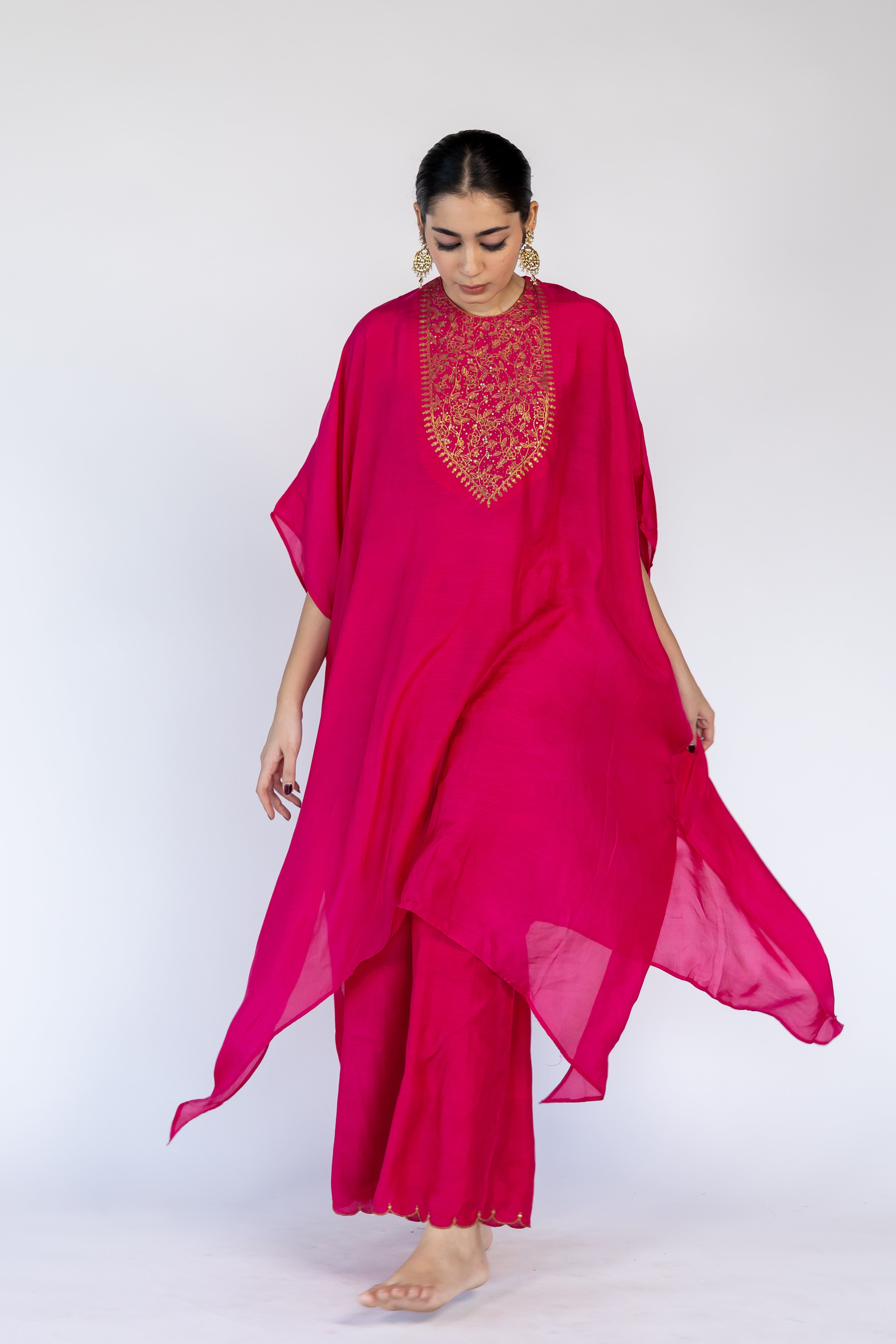 Lailaa Caftan Set - Rani Pink