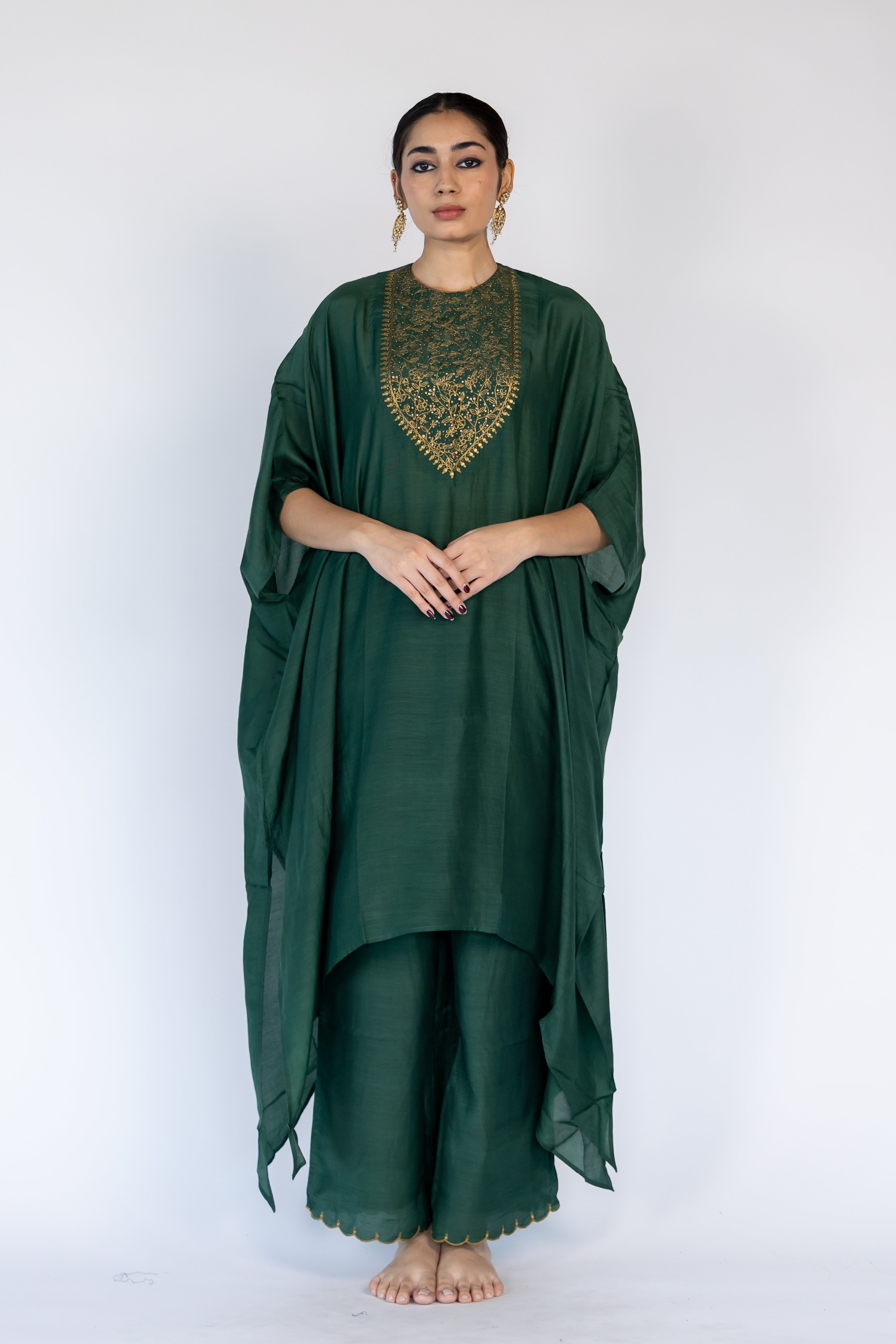 Lailaa Caftan Set - Emerald Green