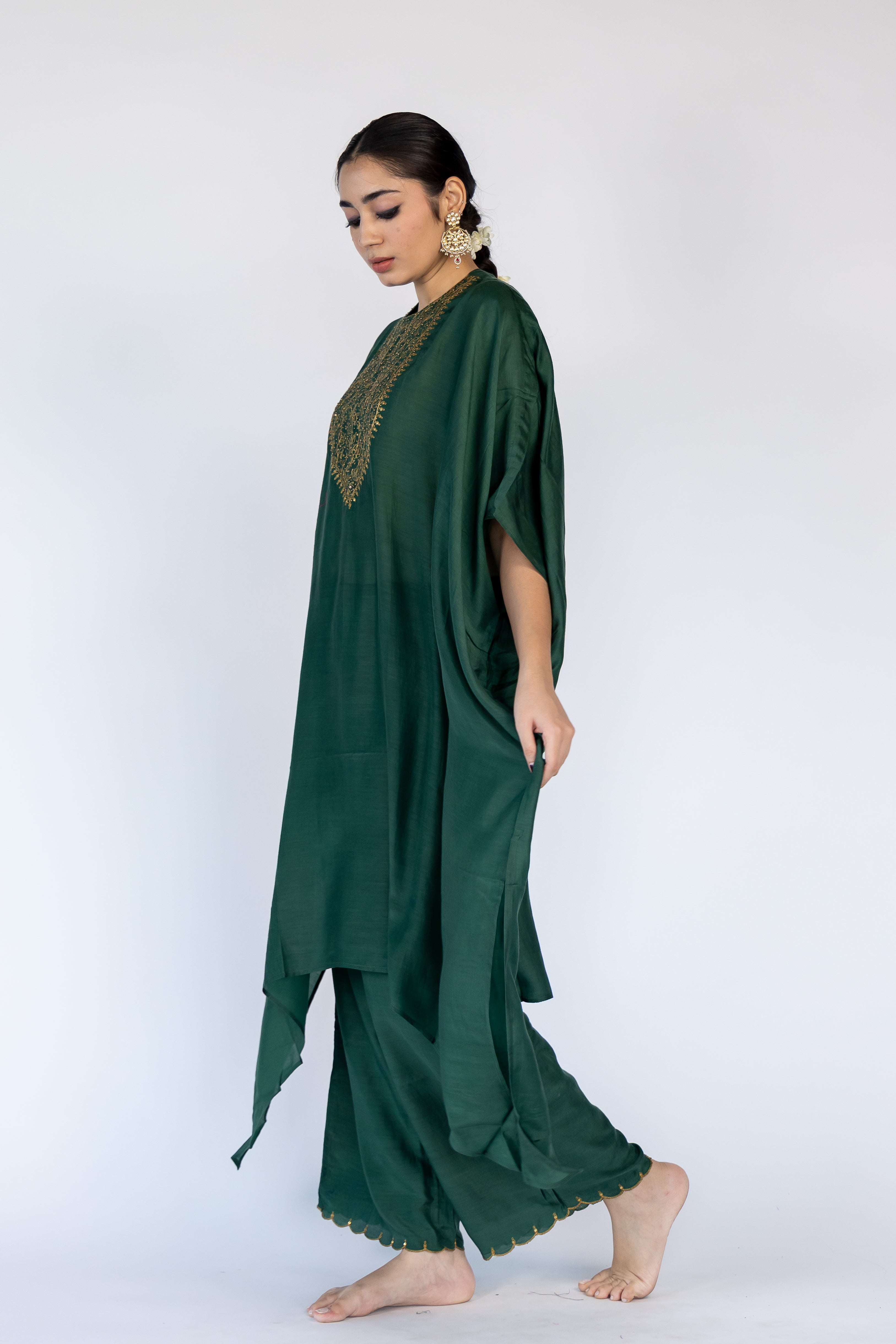 Lailaa Caftan Set - Emerald Green