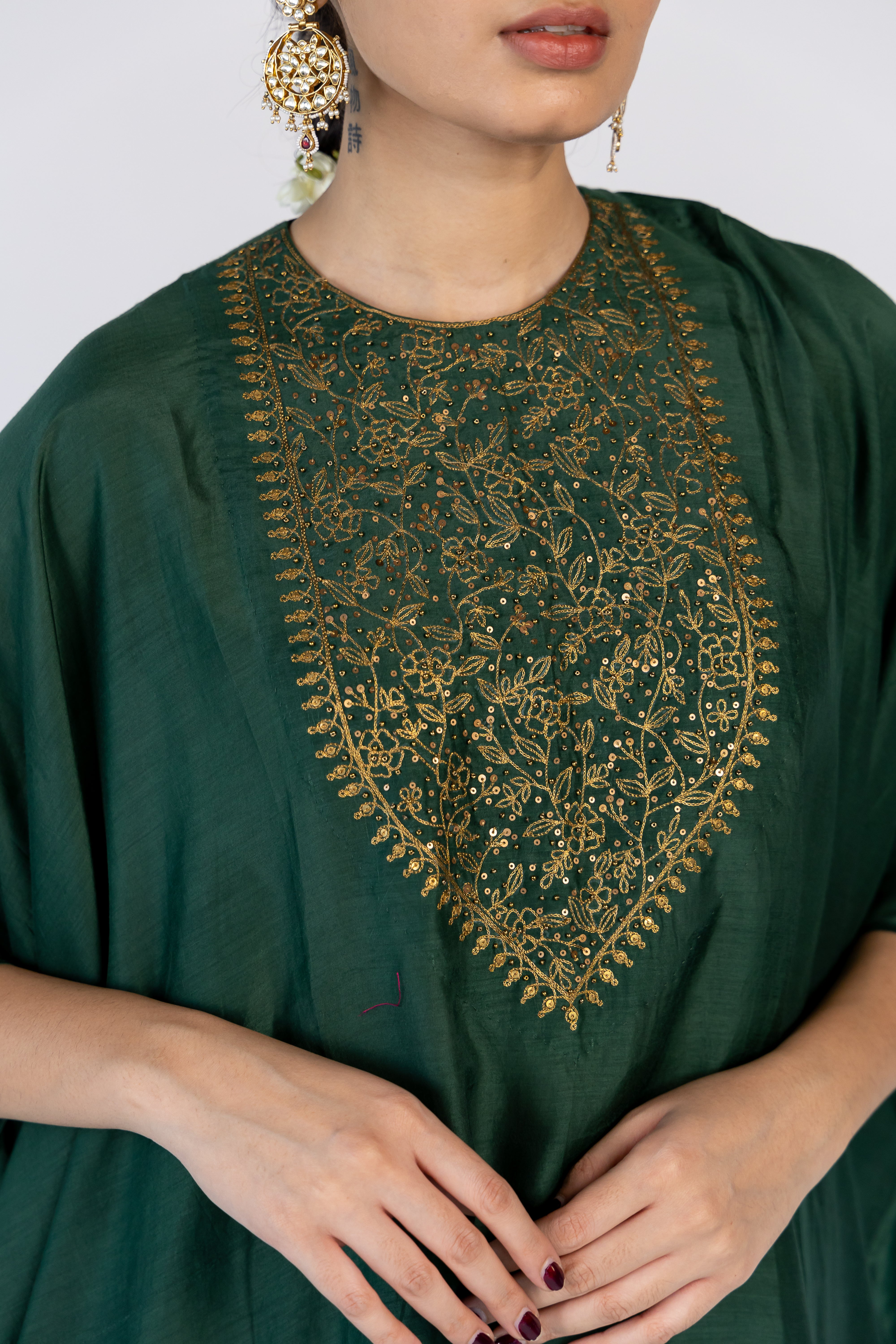 Lailaa Caftan Set - Emerald Green