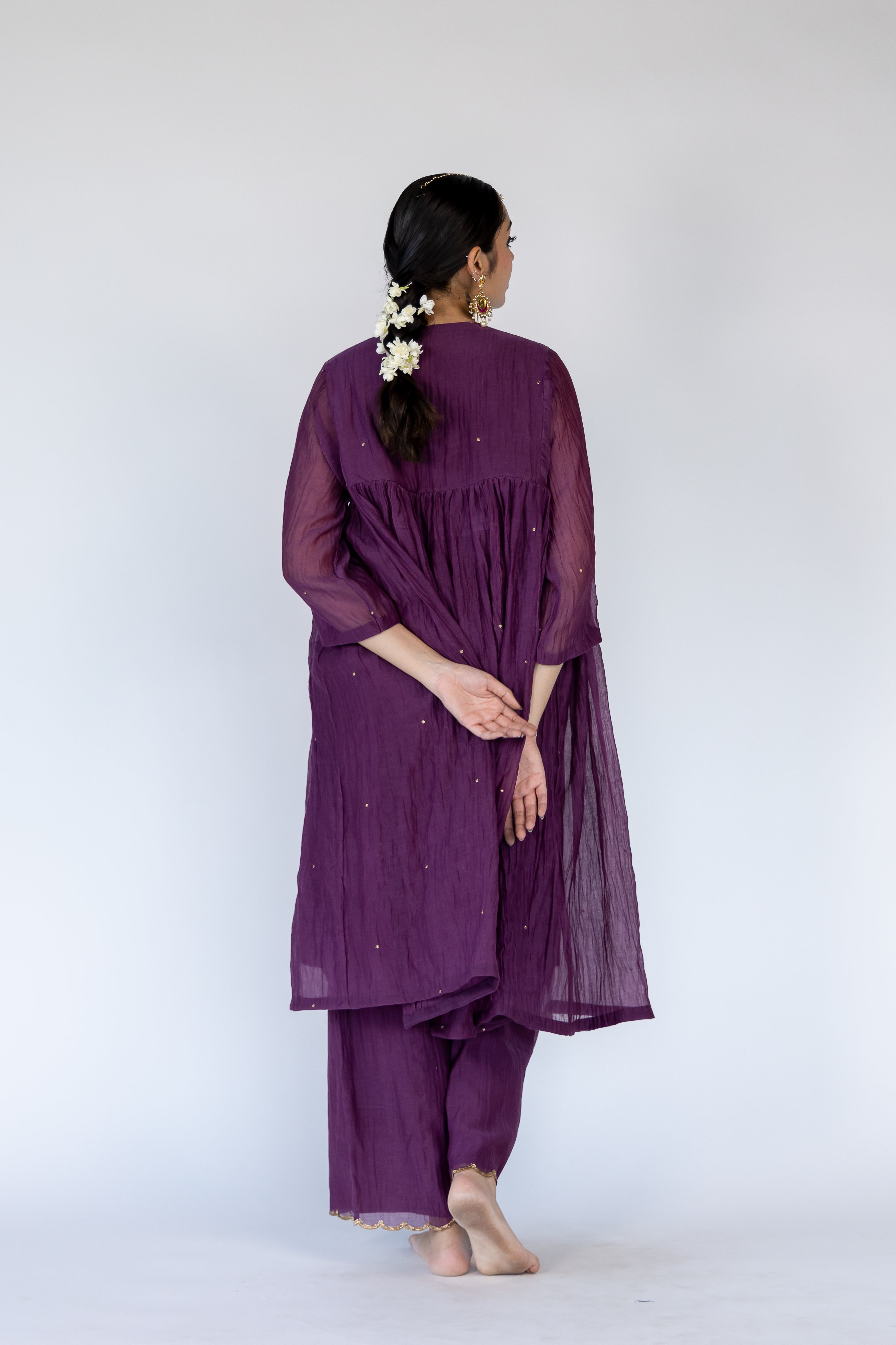 Farah Kurta Set - Aubergine