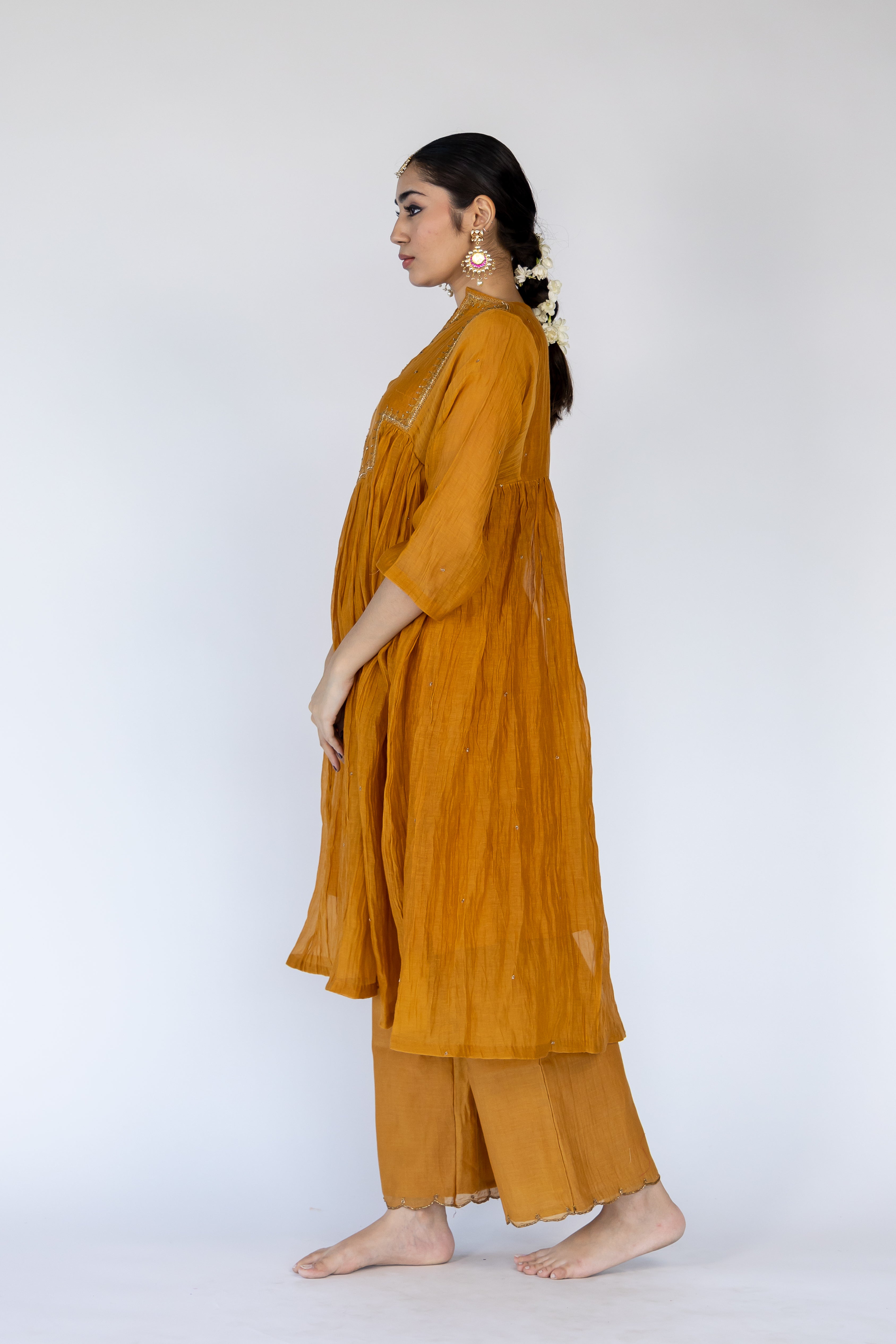 Farah Kurta Set - Mustard