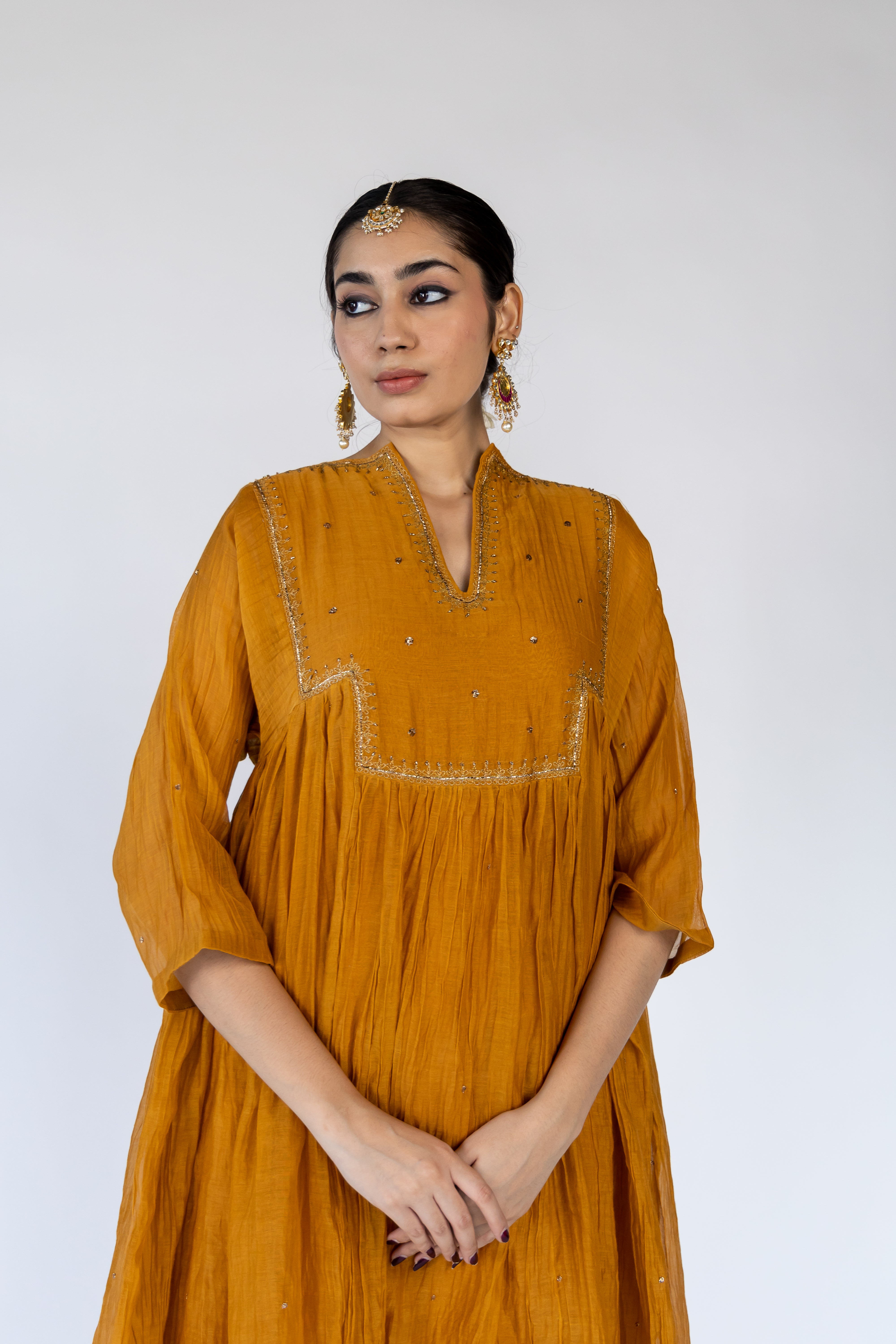 Farah Kurta Set - Mustard