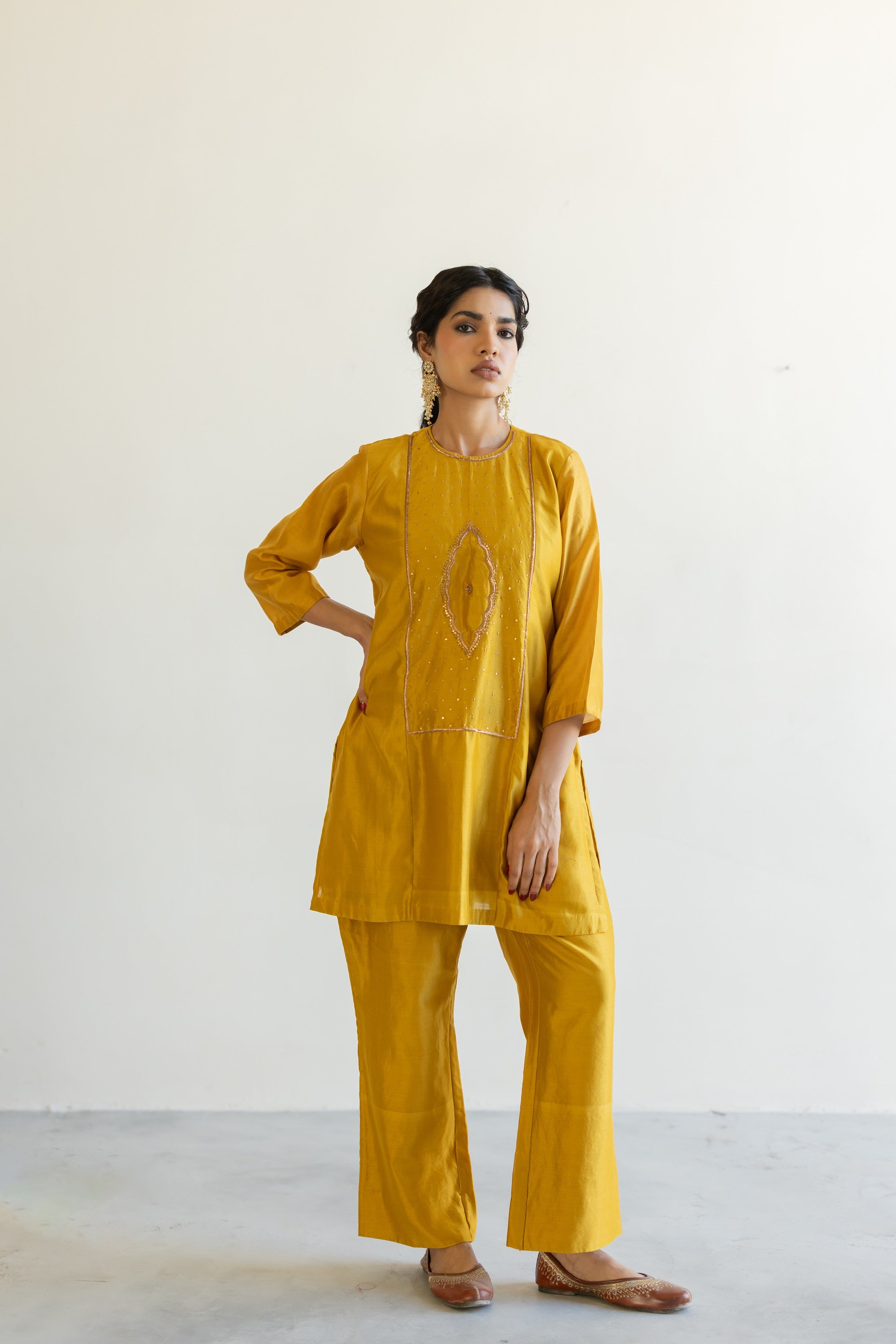 Yellow Naaz kurta with Sitara Odhani