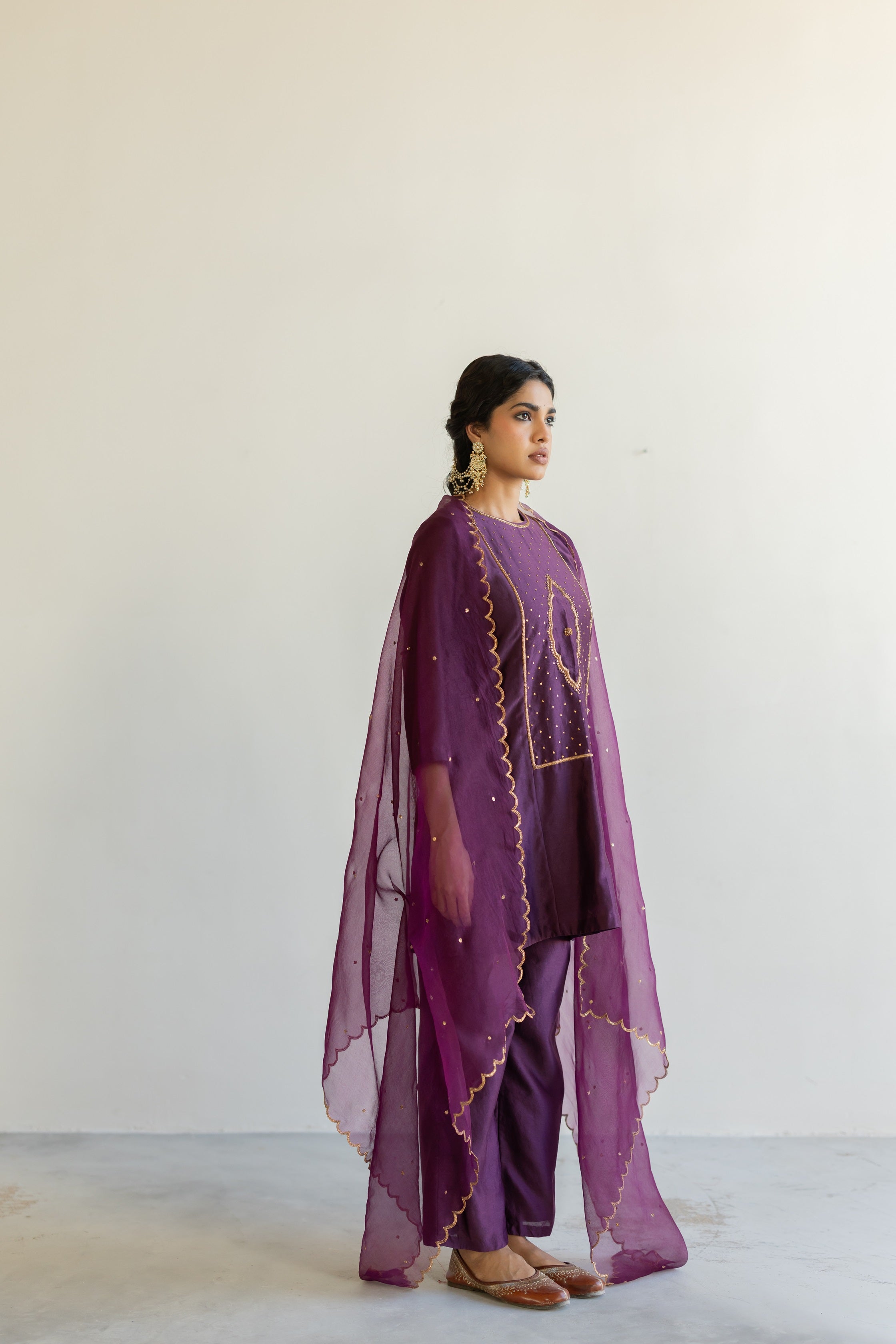 Aubergine Naaz Kurta set