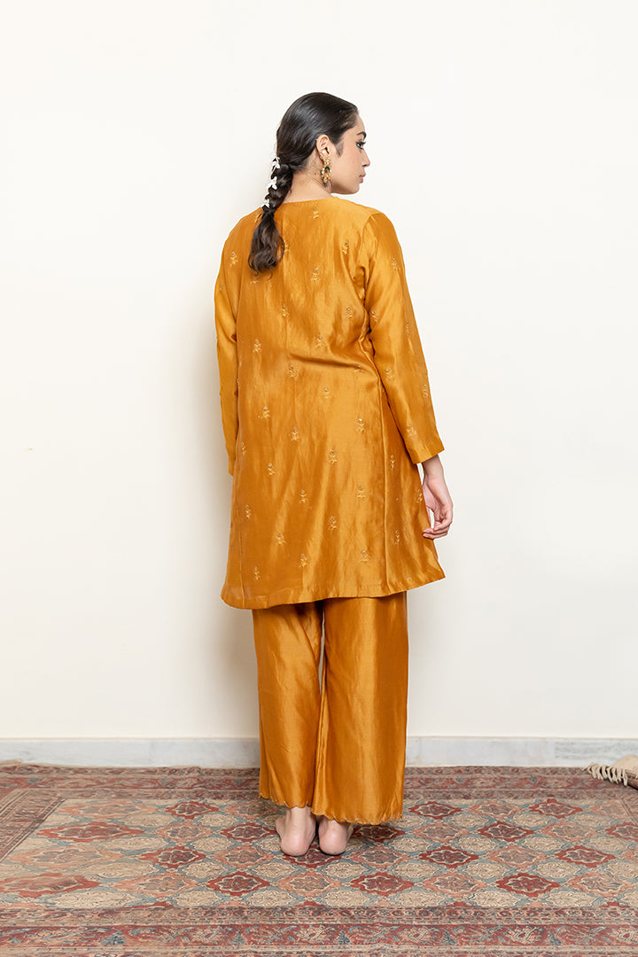 Roohi Kalidaar Kurta Set - Mustard