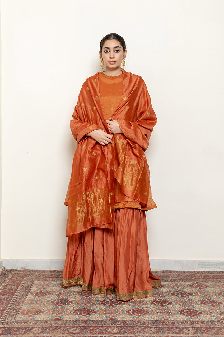 Zareen Gharara Set - Rust (Set Of 3)