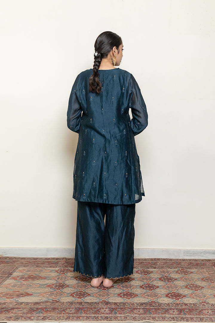 Roohi Kalidaar Kurta Set - Teal