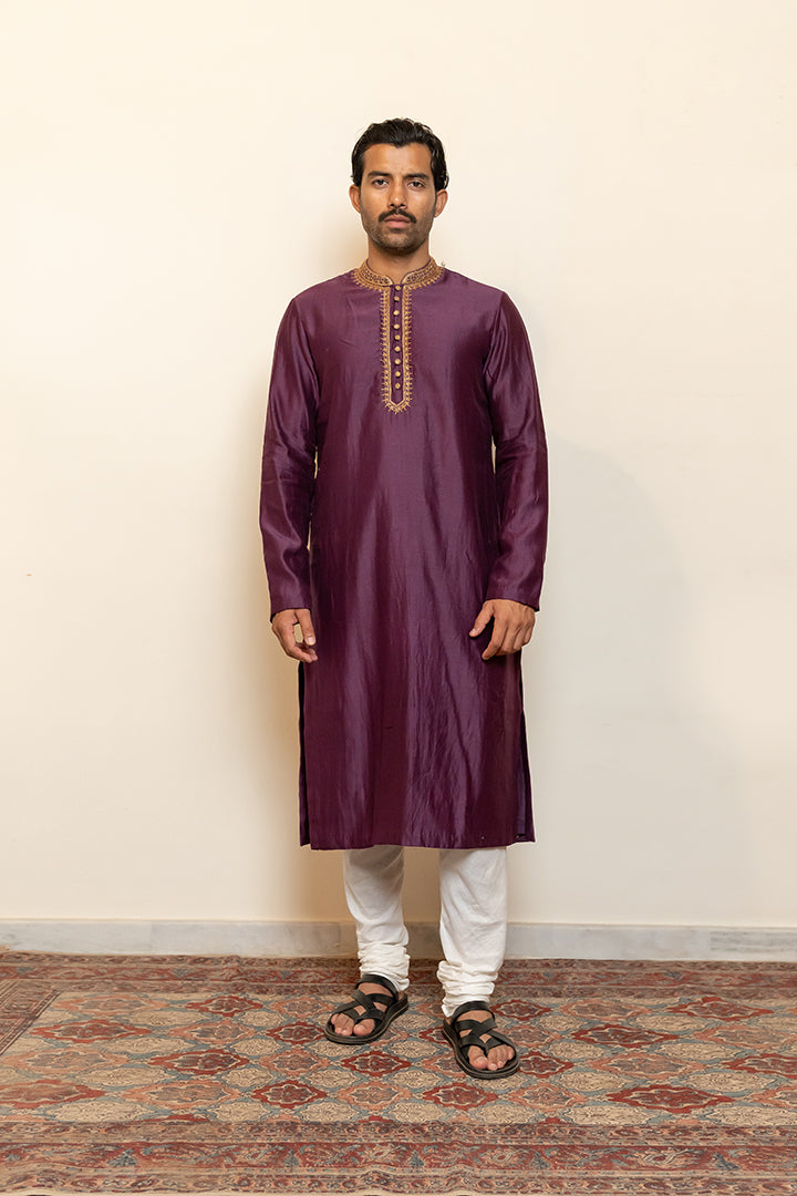 Nawab Kurta - Aubergine