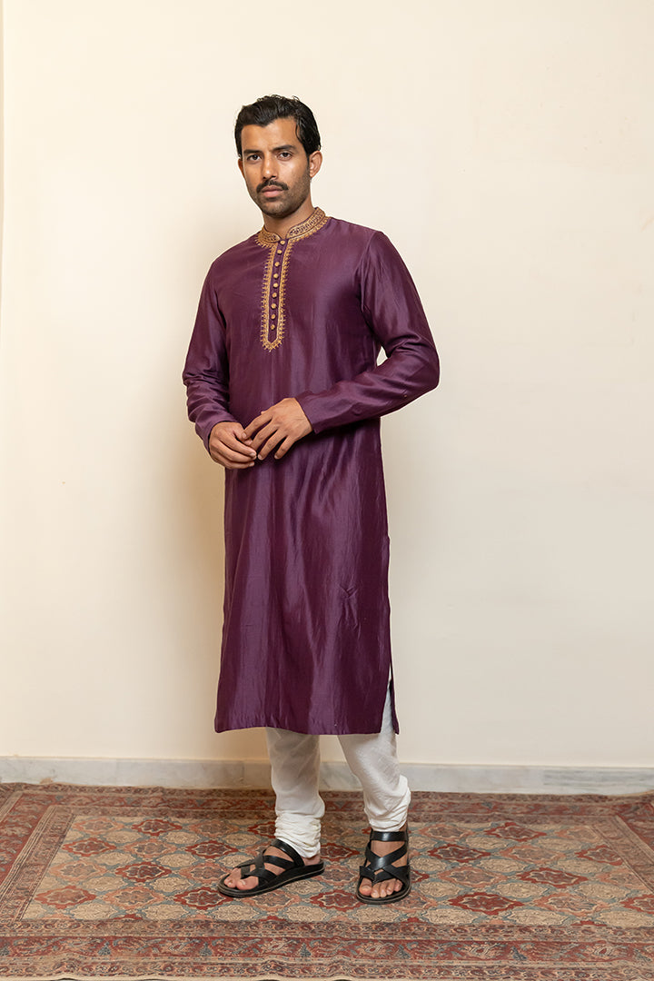 Nawab Kurta - Aubergine