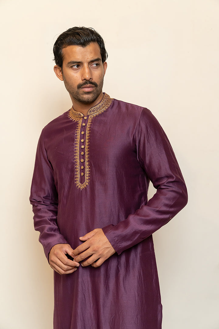 Nawab Kurta - Aubergine