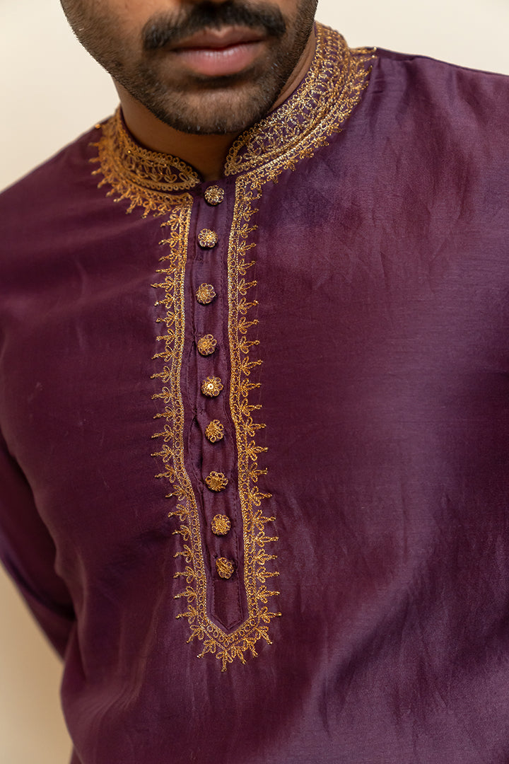 Nawab Kurta - Aubergine