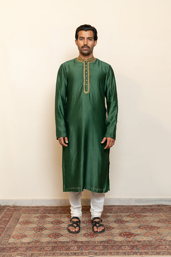 Nawab Kurta - Emerald Green