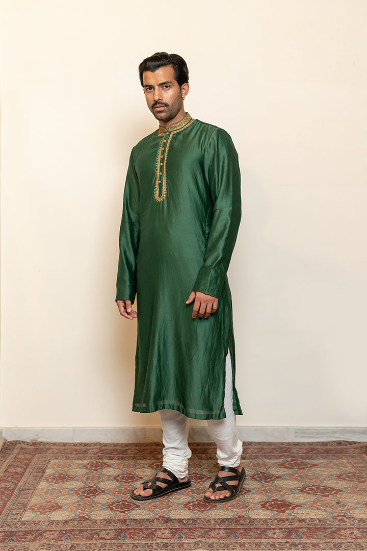 Nawab Kurta - Emerald Green